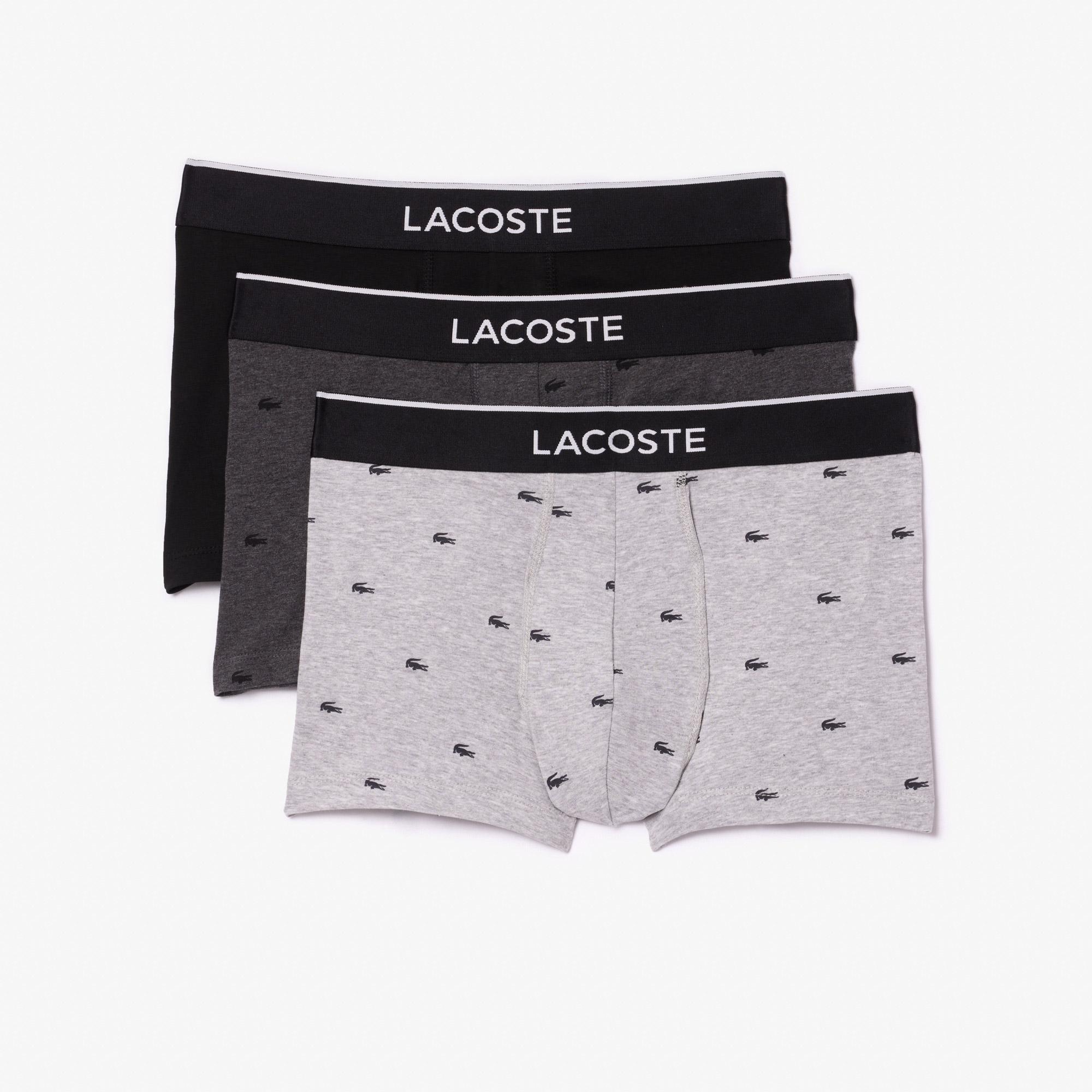 Lacoste Erkek 3'lü Gri Boxer