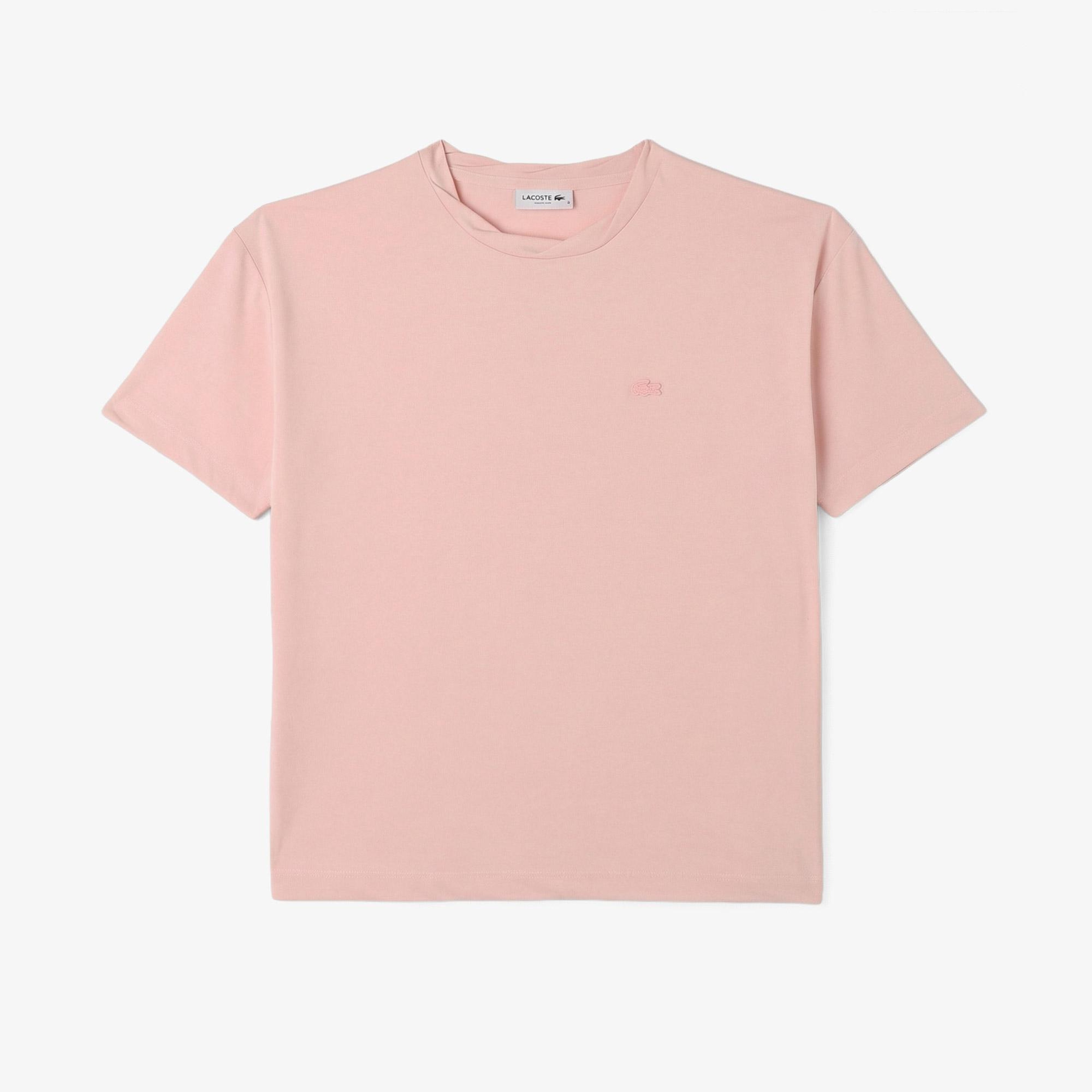 Lacoste Kadın Relaxed Fit Bisiklet Yaka Açık Pembe T-Shirt