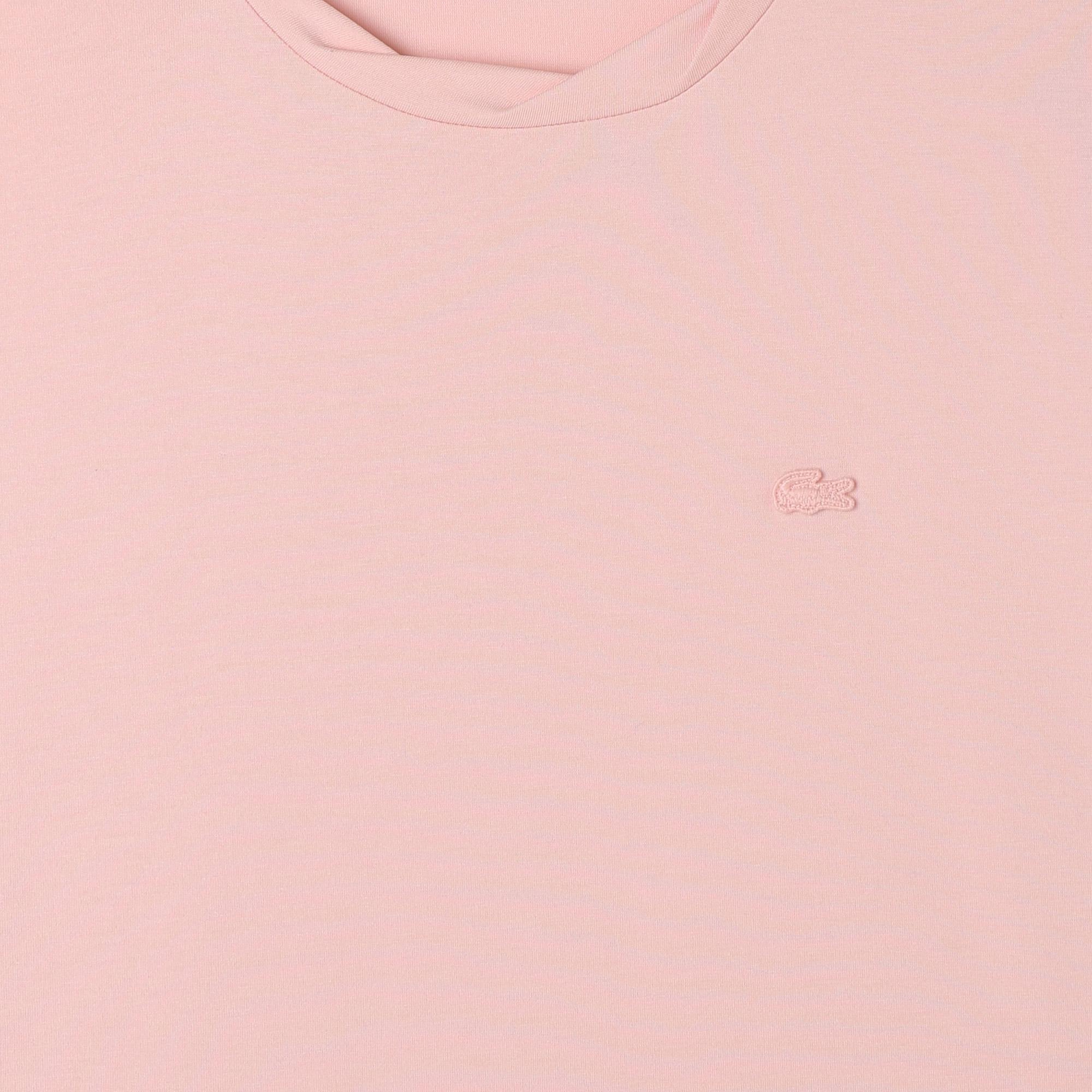 Lacoste Kadın Relaxed Fit Bisiklet Yaka Açık Pembe T-Shirt