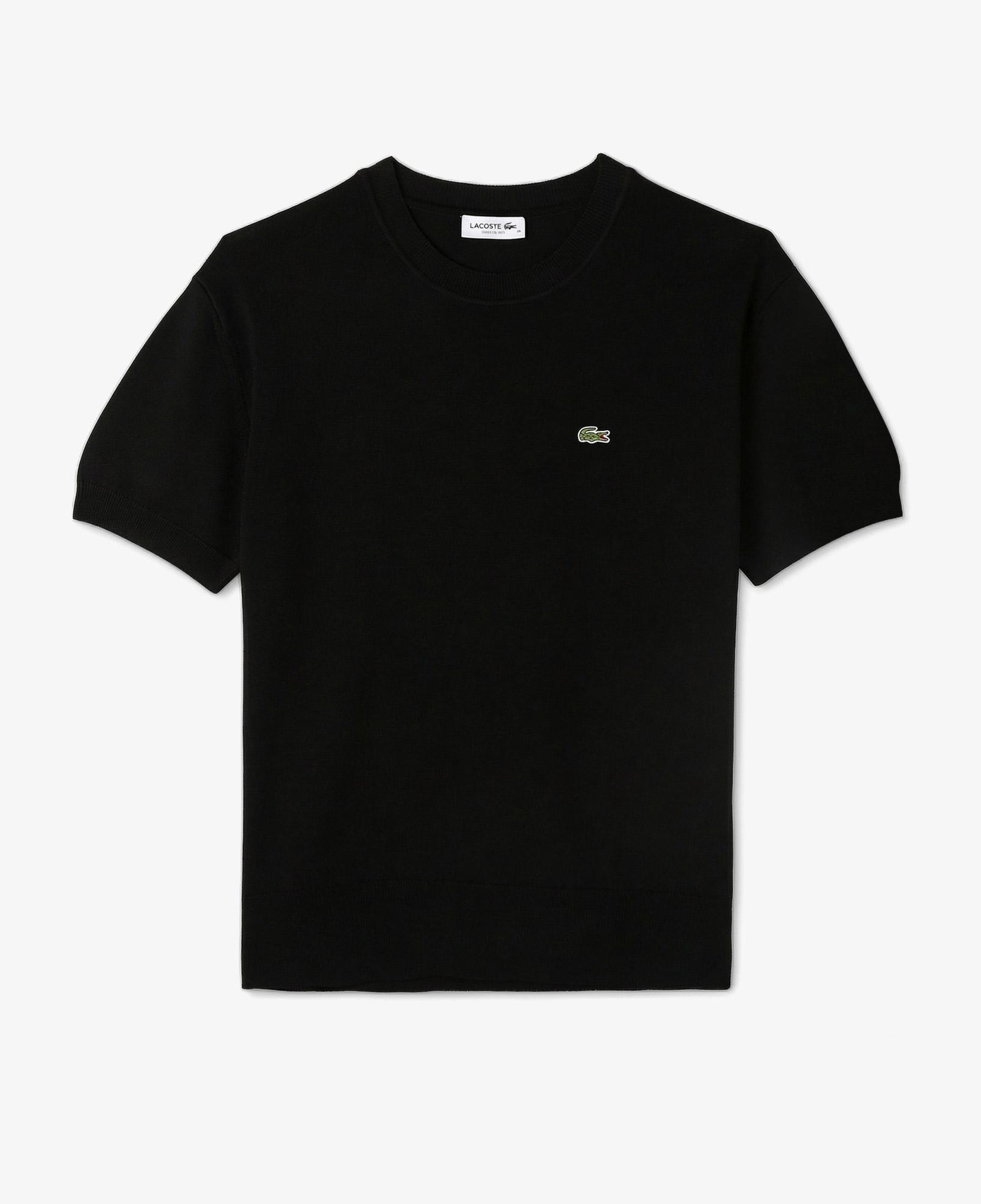 Lacoste Kadın Relaxed Fit Kısa Kollu Bisiklet Yaka Siyah Bluz