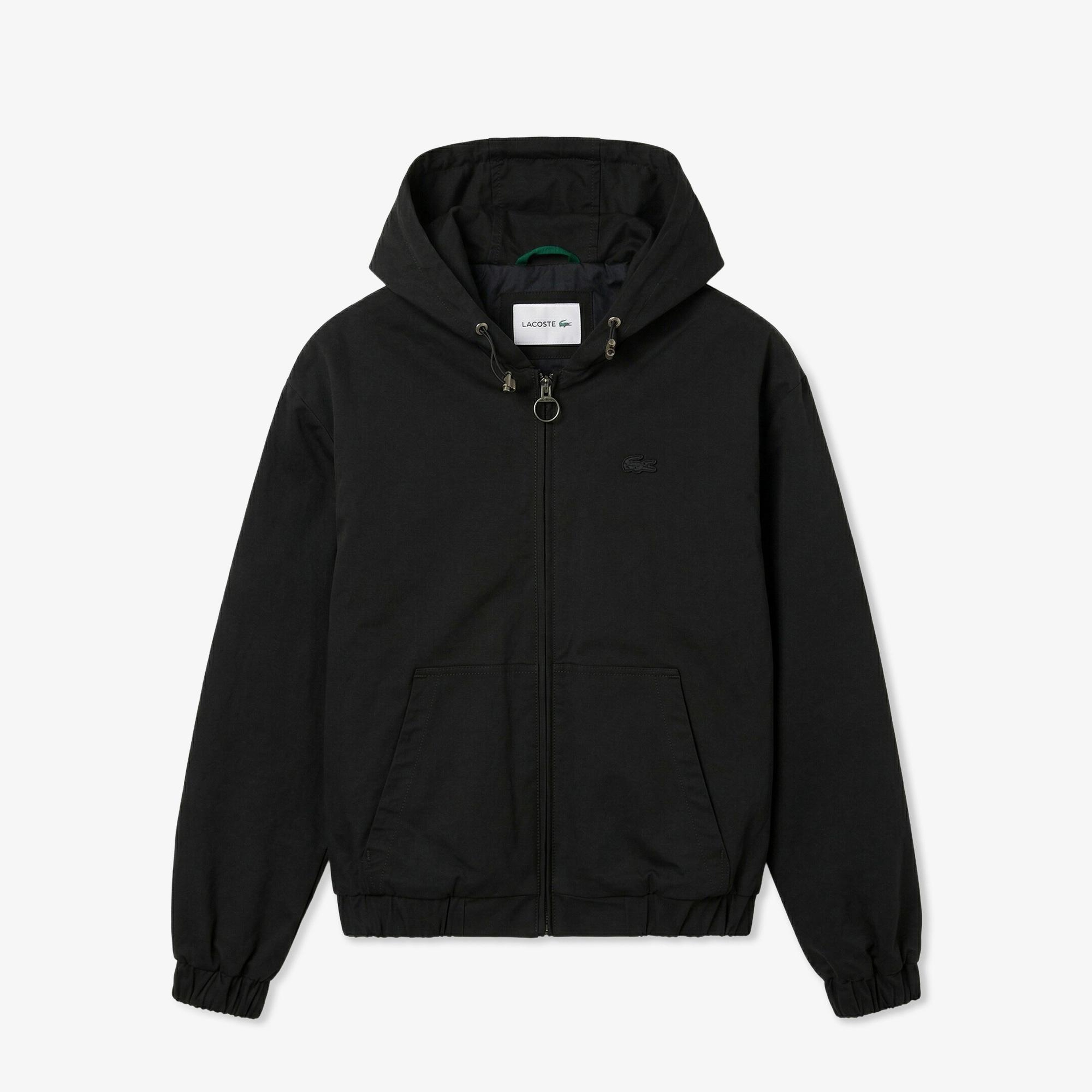 Lacoste Kadın Relaxed Fit Kapüşonlu Siyah Ceket