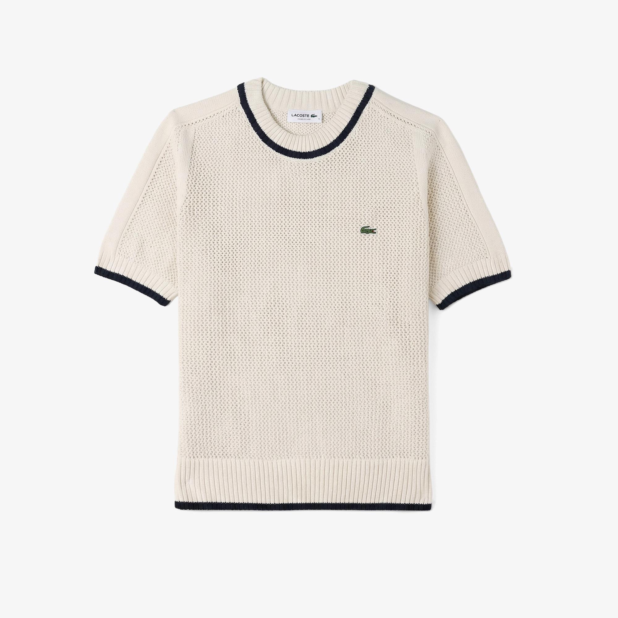 Lacoste Kadın Classic Fit Bisiklet Yaka Krem Bluz