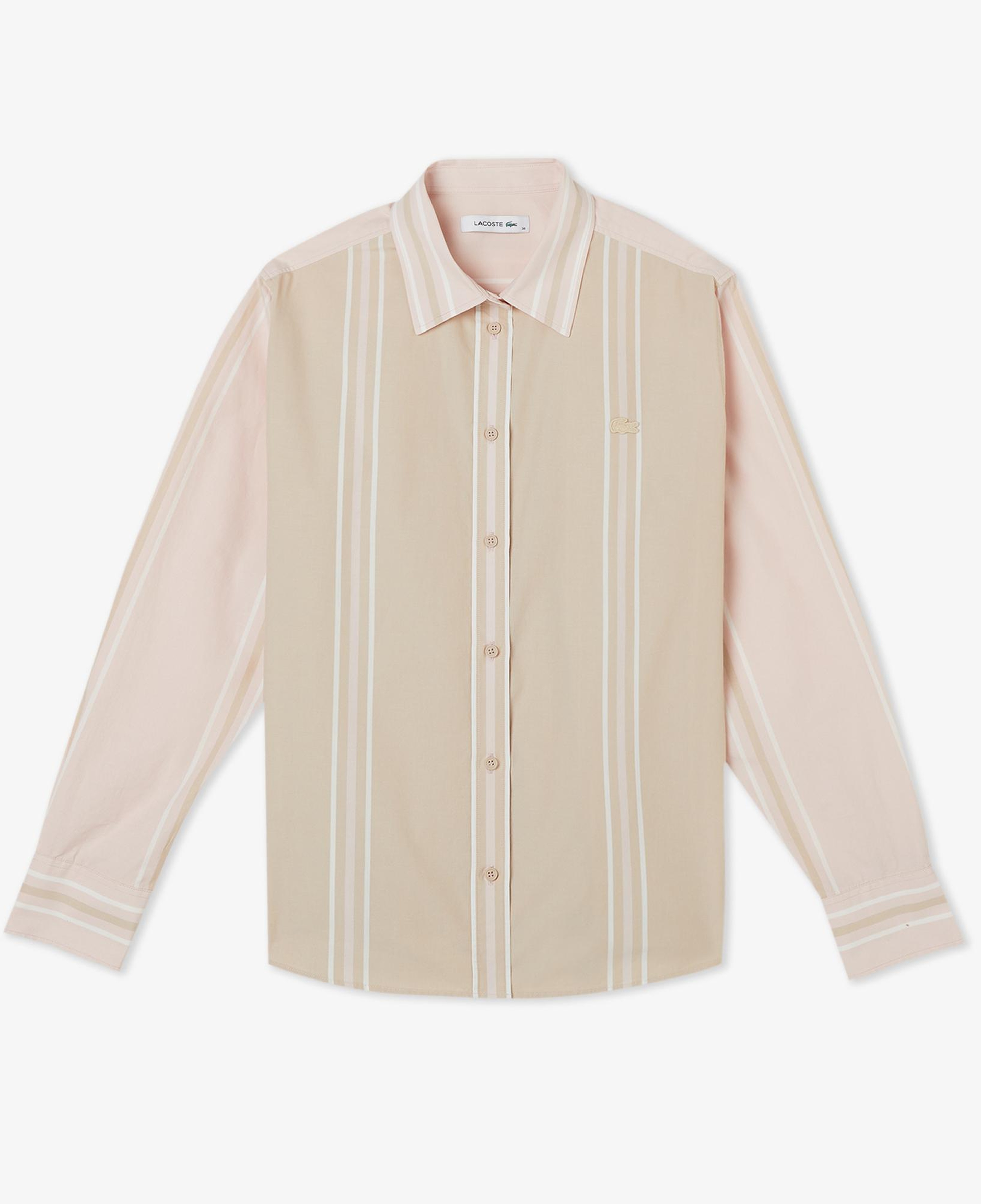 Lacoste Kadın Regular Fit Renk Bloklu Bej Gömlek