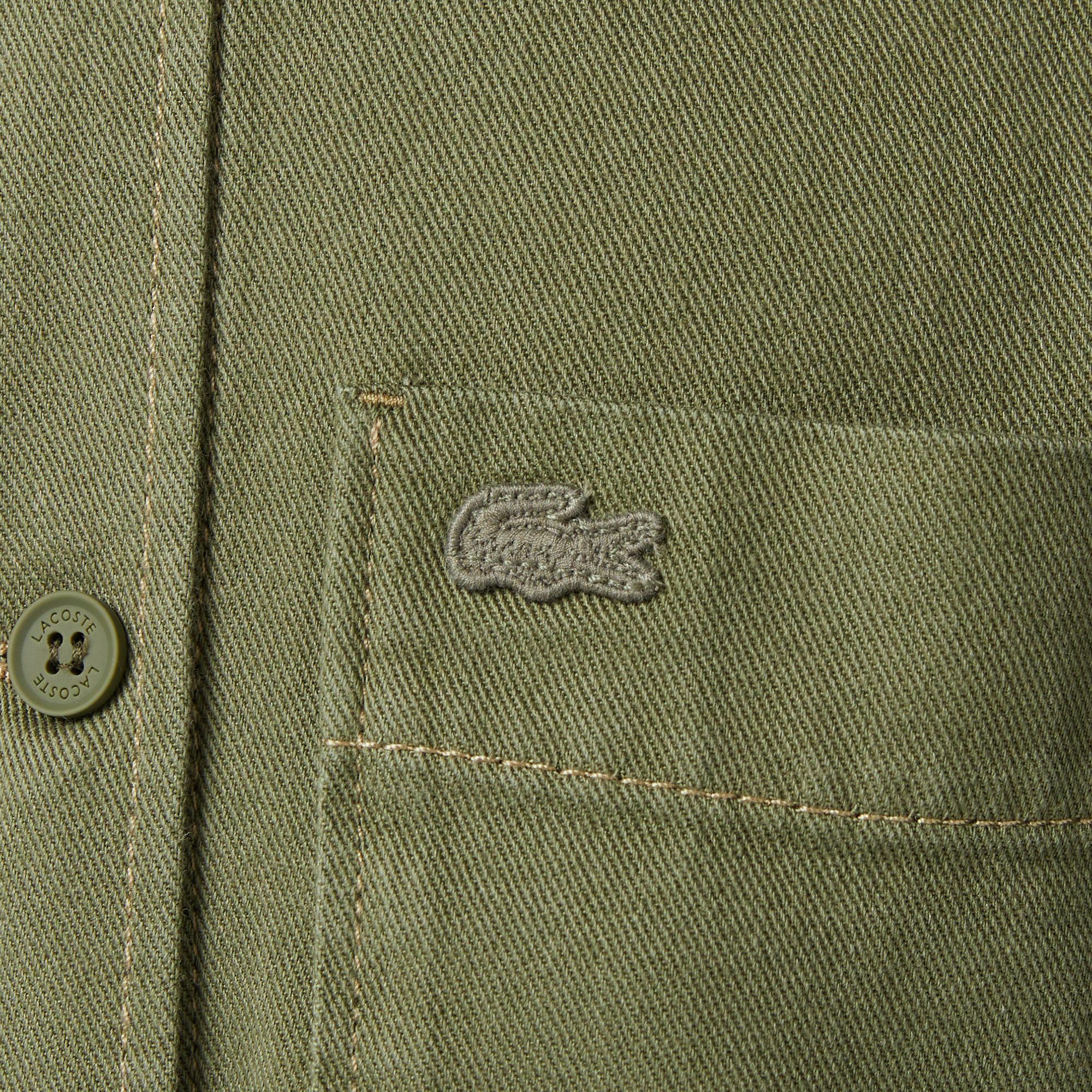 Lacoste Kadın Regular Fit Kısa Kollu Düğmeli Yaka Haki Gömlek