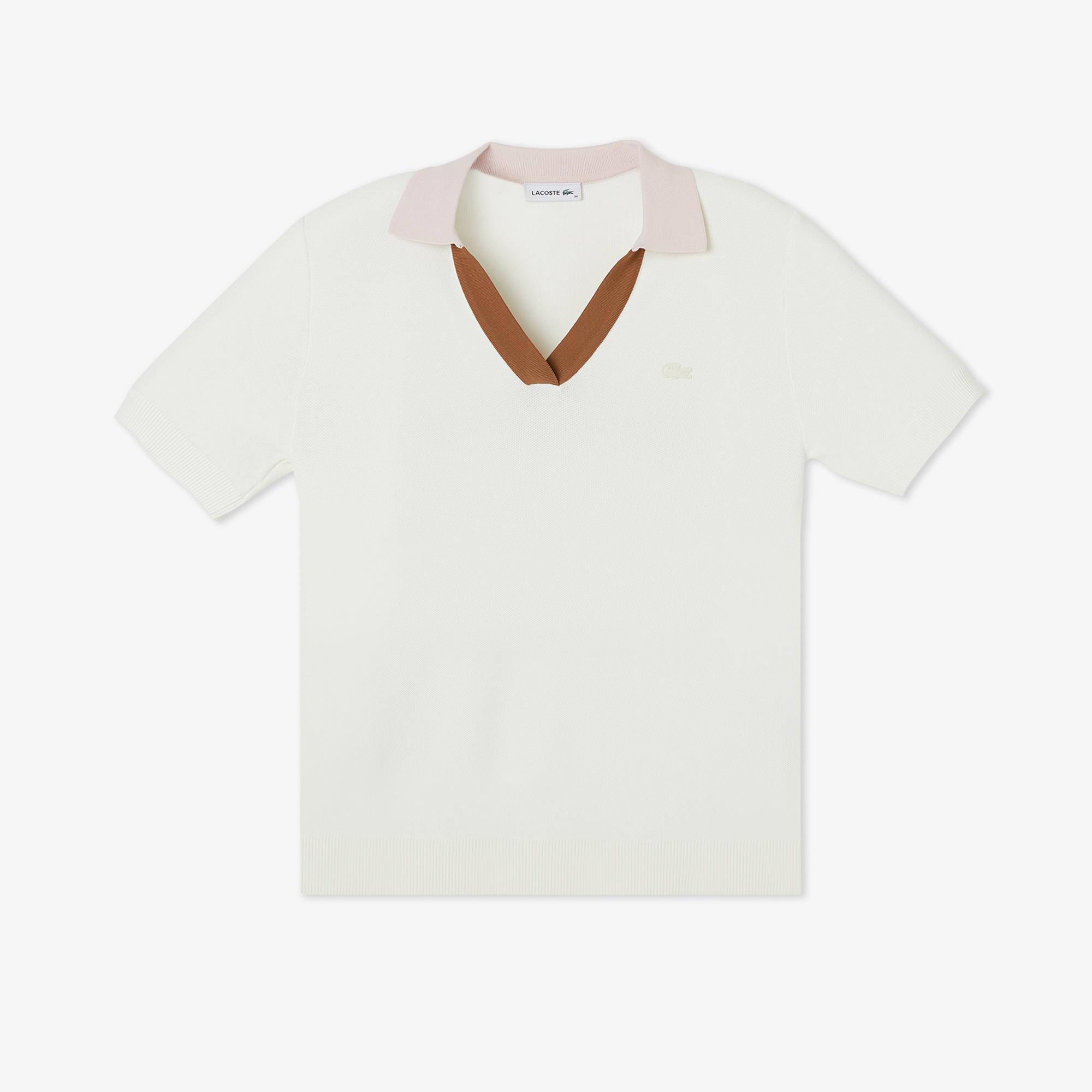 Lacoste Kadın Regular Fit Kısa Kollu Polo Yaka Krem Triko