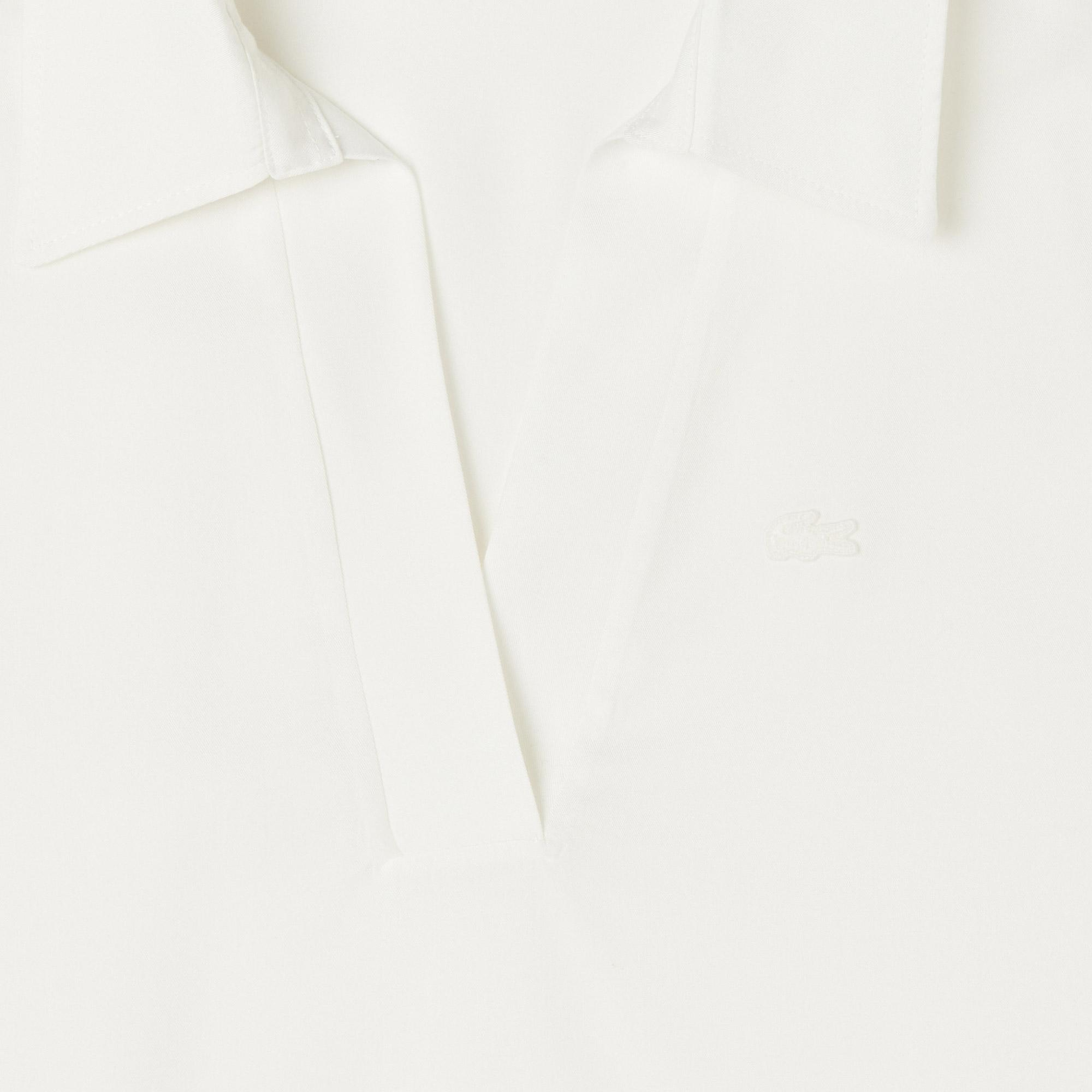 Lacoste Kadın Regular Fit Kısa Kollu Polo Yaka Beyaz Bluz