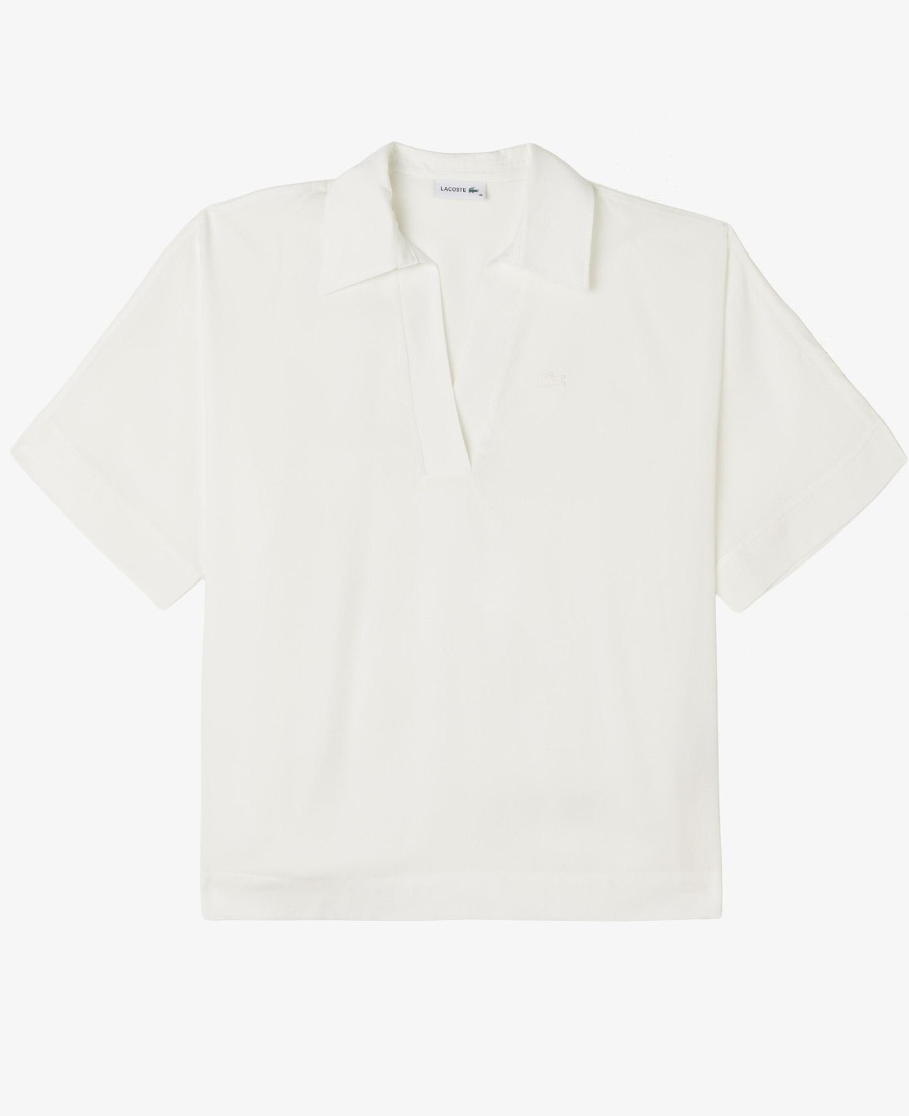 Lacoste Kadın Regular Fit Kısa Kollu Polo Yaka Beyaz Bluz