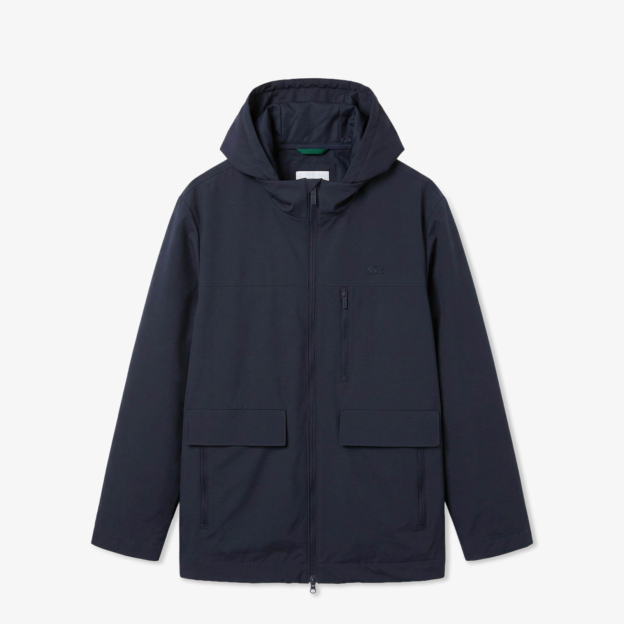 Lacoste Erkek Relaxed Fit Kapüşonlu Lacivert Mont