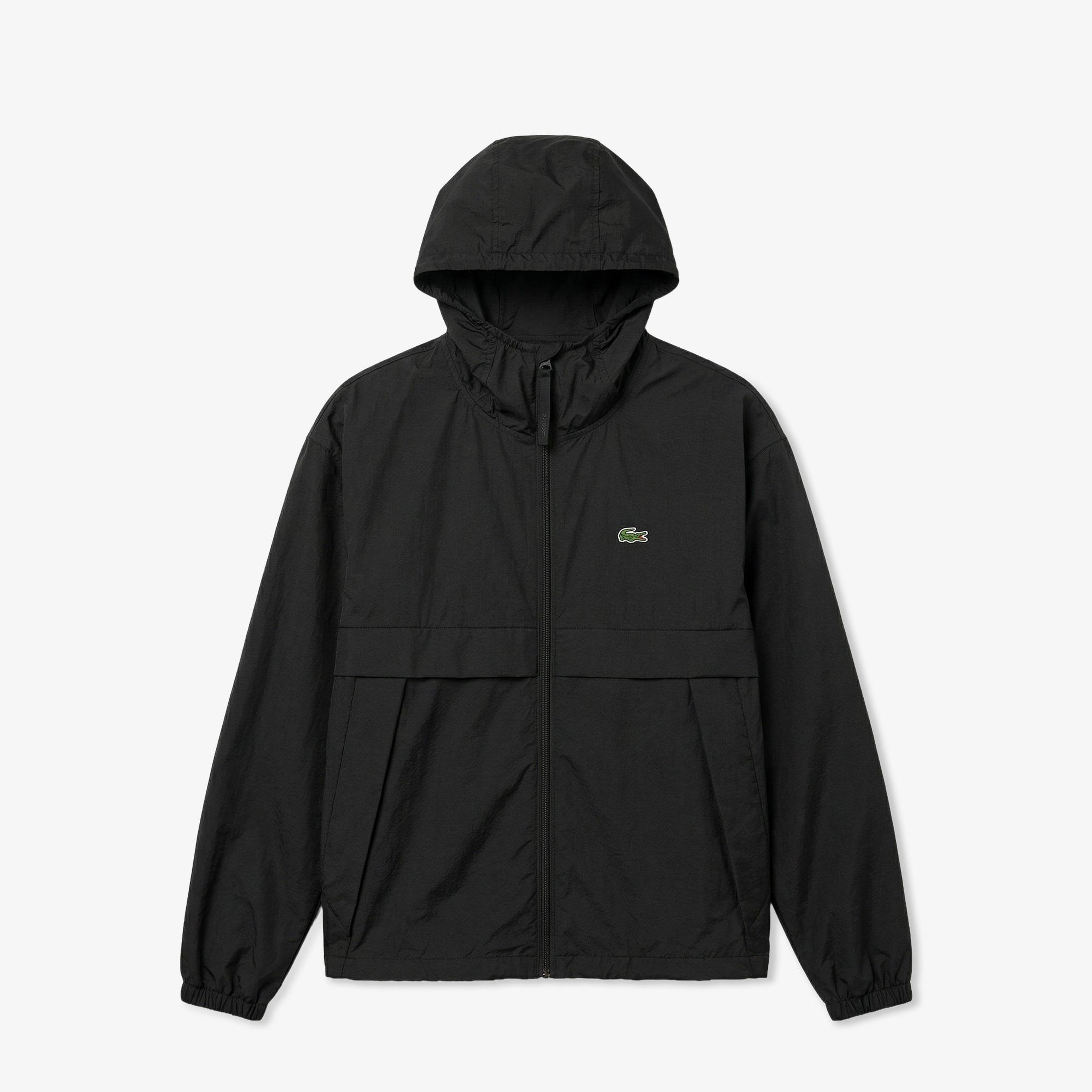 Lacoste Erkek Kapüşonlu Siyah Yağmurluk