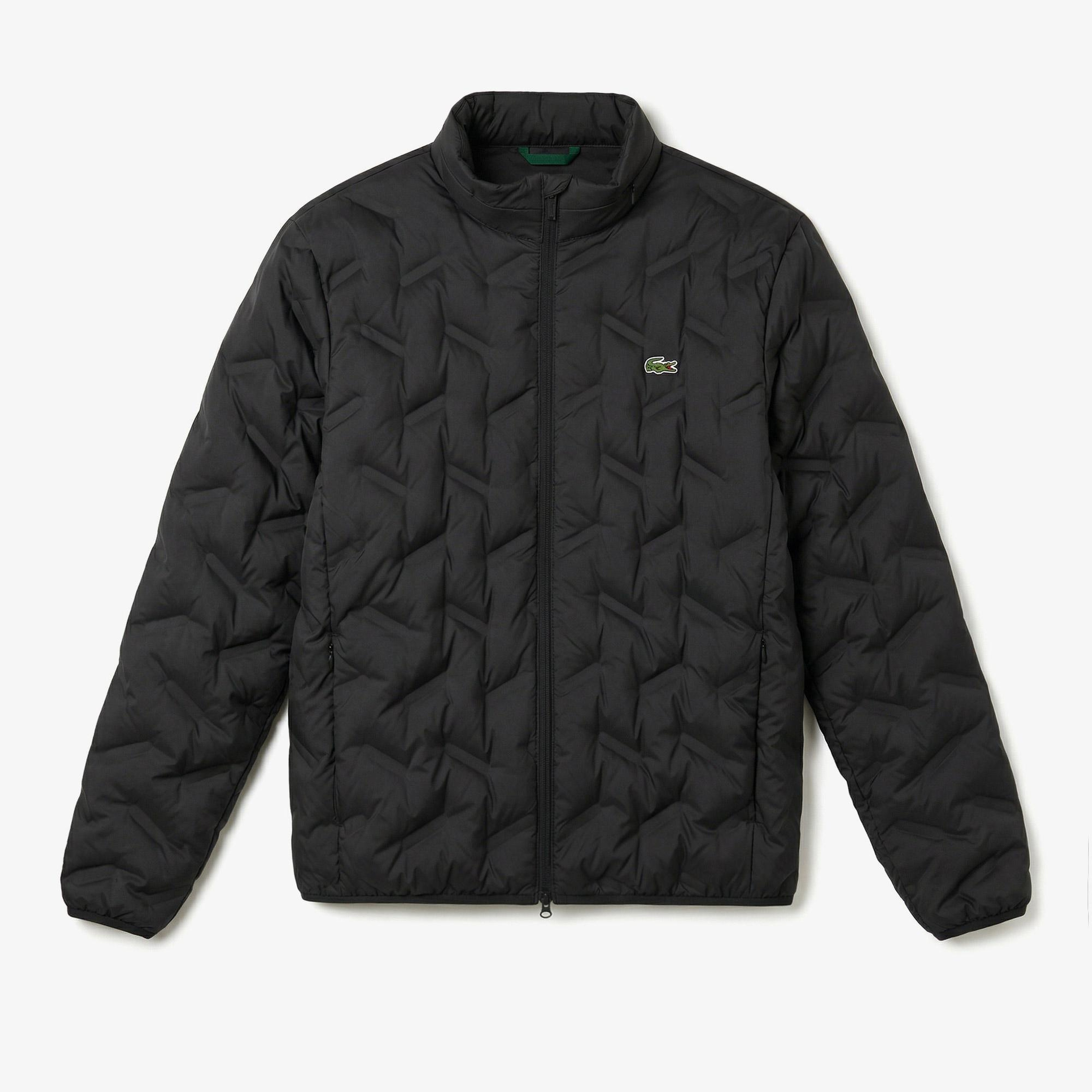 Lacoste Erkek Regular Fit Dik Yaka Kapitone Siyah Mont