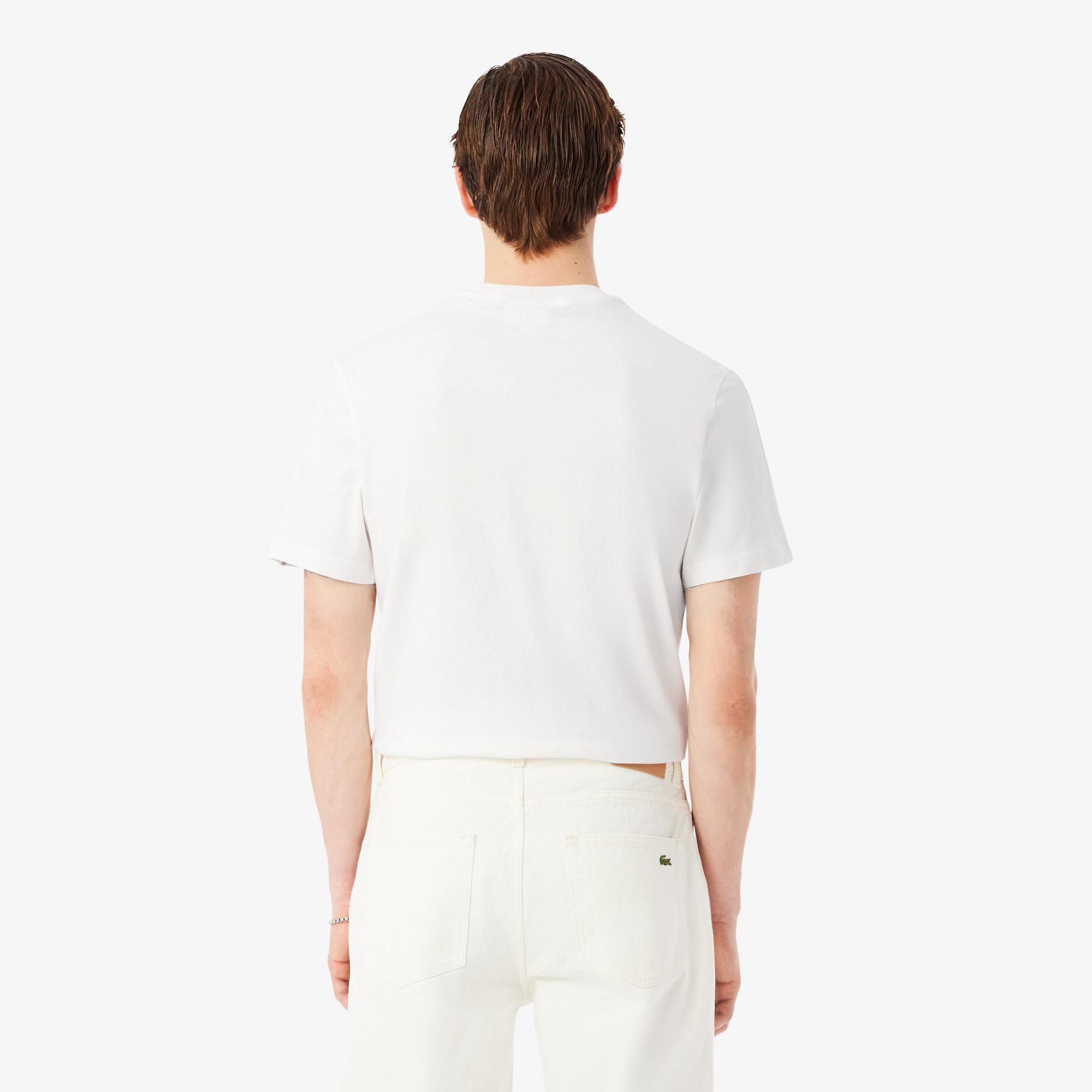 Lacoste Erkek Regular Fit Bisiklet Yaka Beyaz T-Shirt