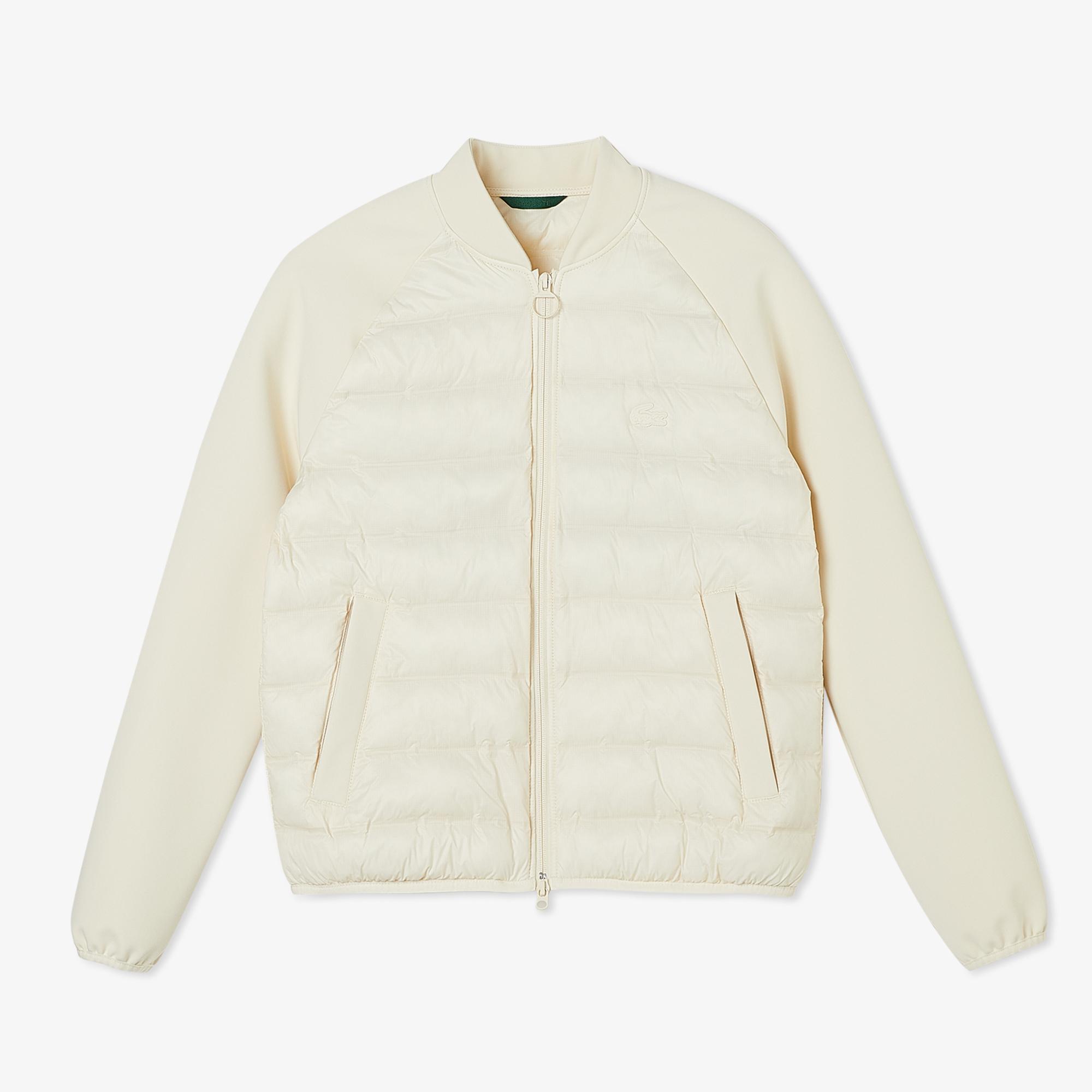 Lacoste Kadın Regular Fit Dik Yaka Renk Bloklu Krem Mont