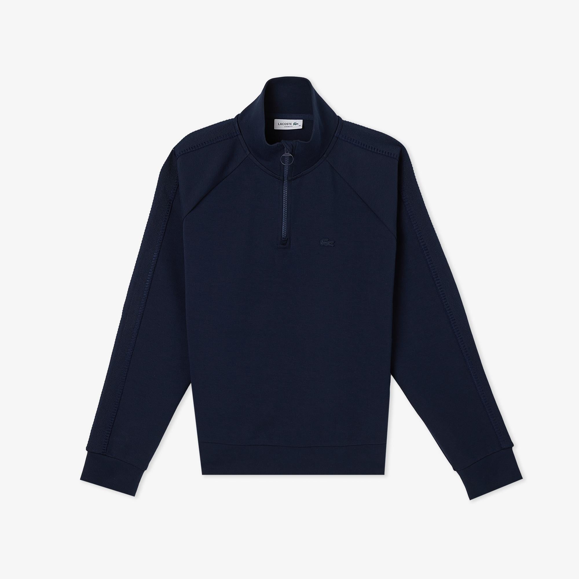 Lacoste Kadın Loose Fit Dik Yaka Lacivert Sweatshirt