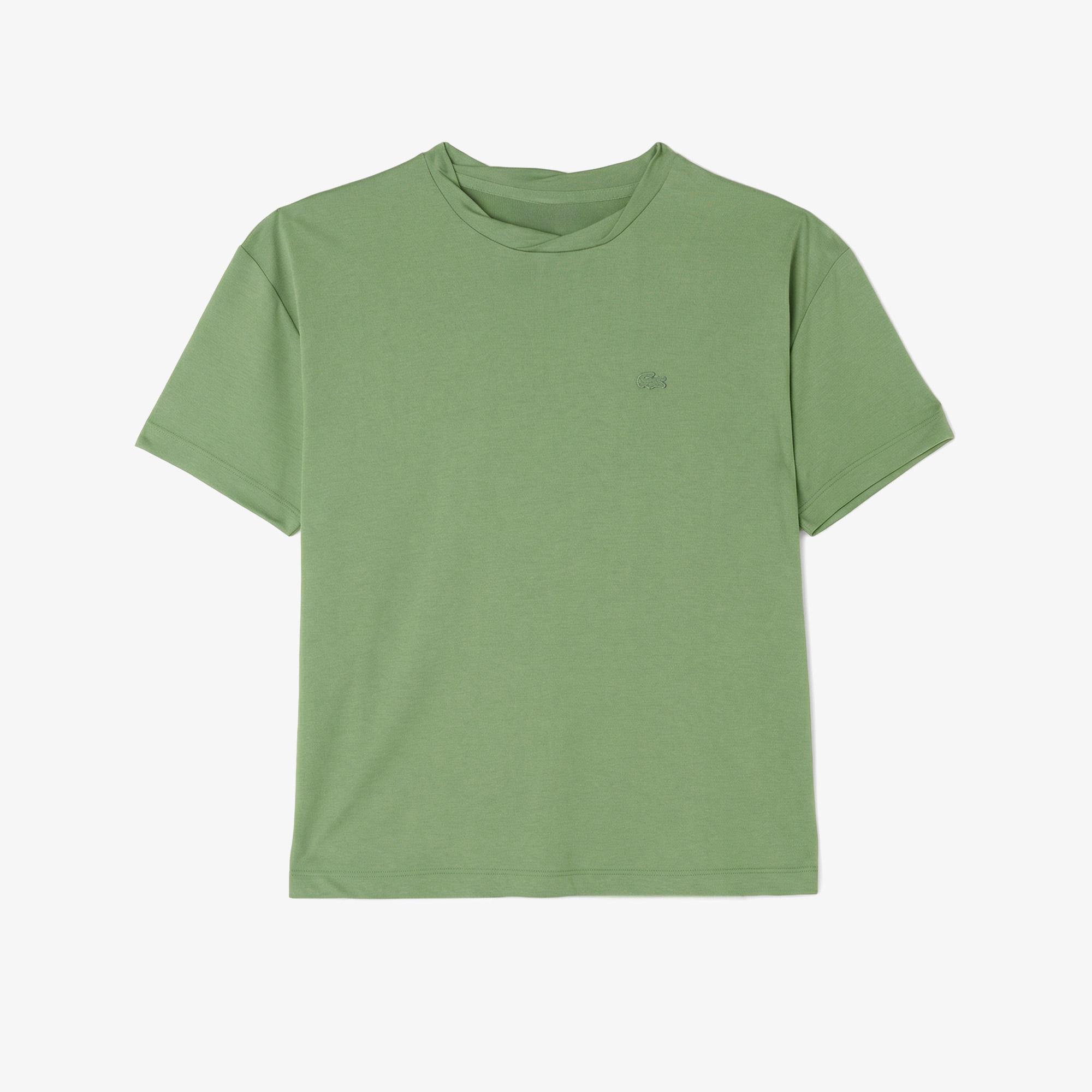 Lacoste Kadın Relaxed Fit Bisiklet Yaka Yeşil T-Shirt