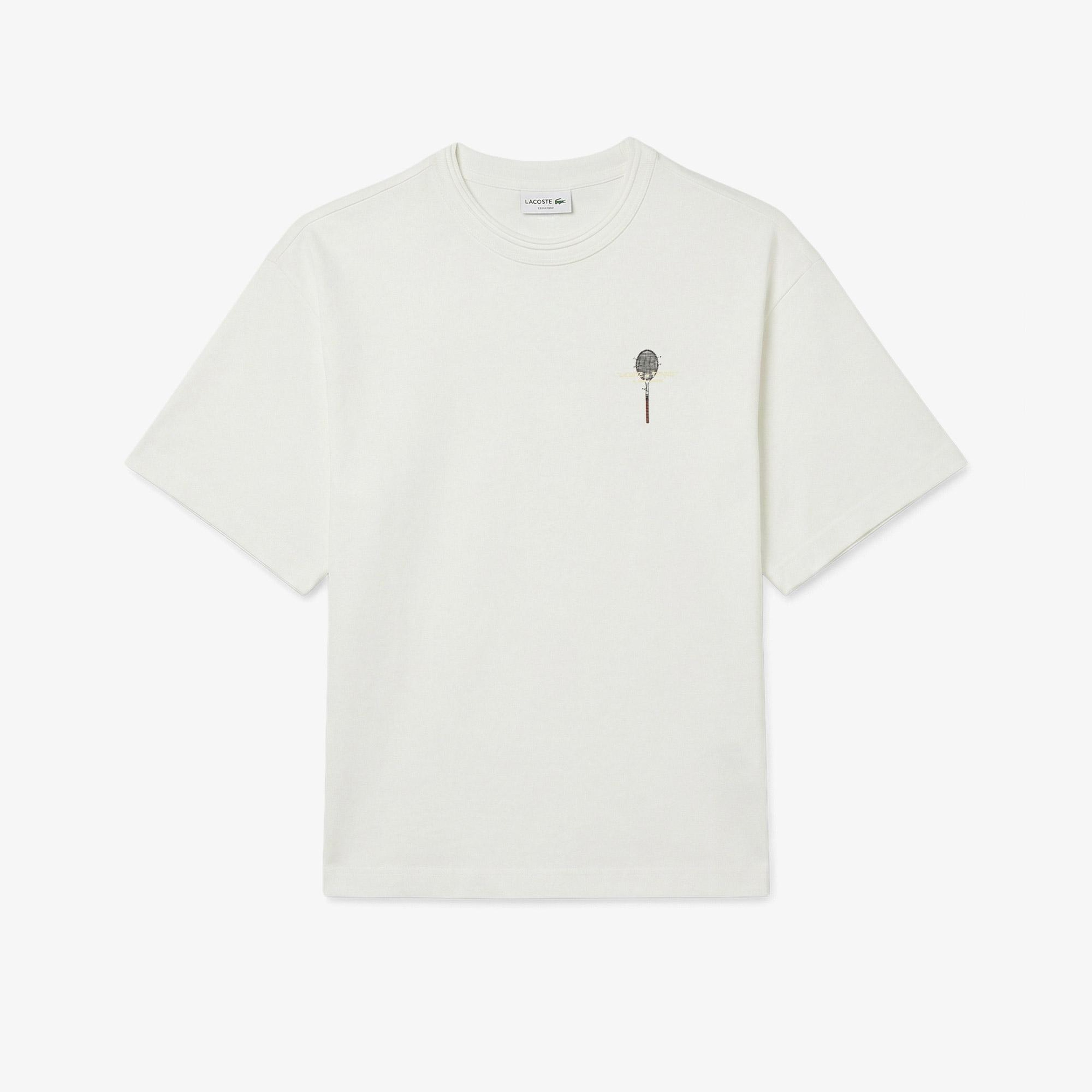 Lacoste Erkek Loose Fit Bisiklet Yaka Beyaz T-Shirt
