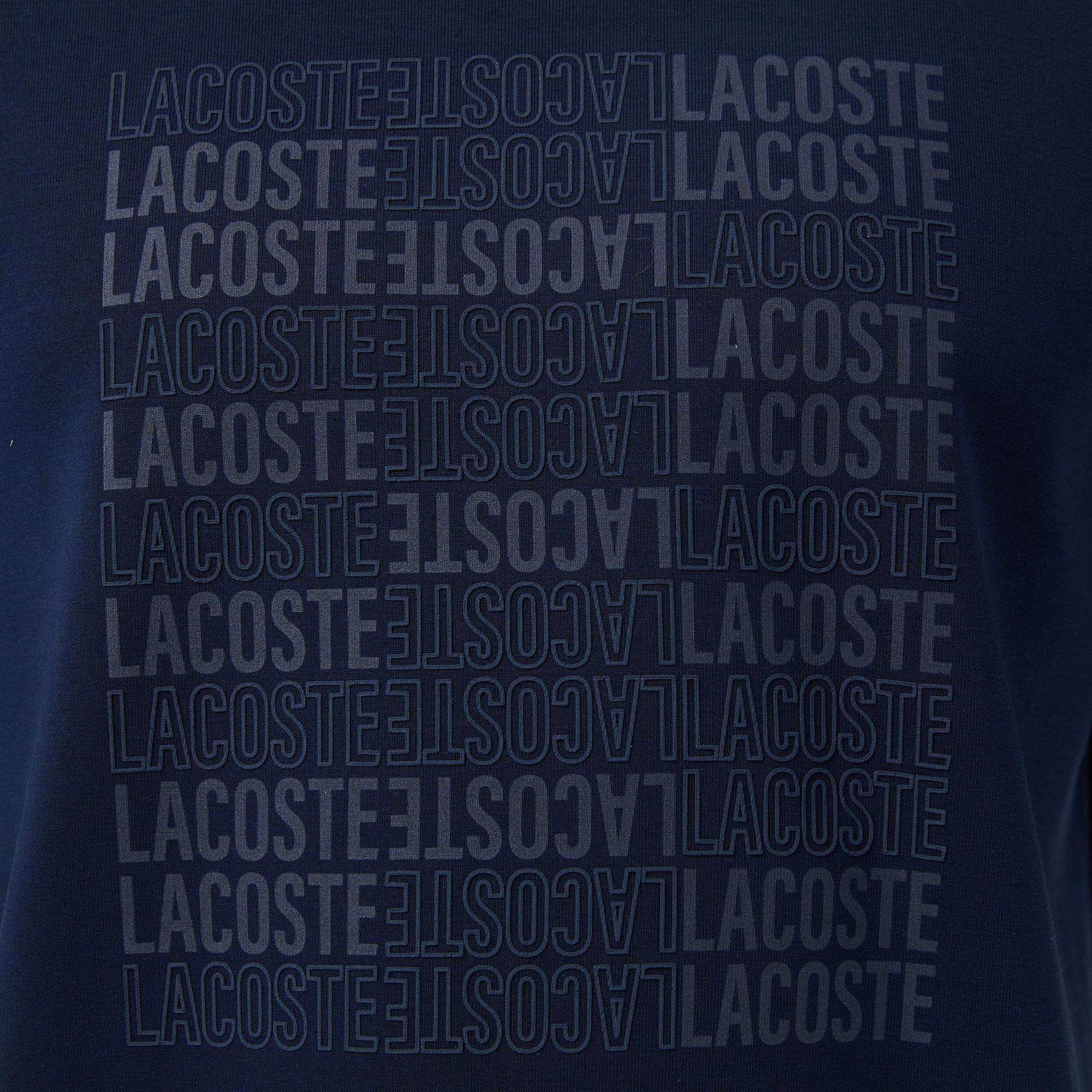 Lacoste Erkek Relaxed Fit Bisiklet Yaka Baskılı Lacivert T-Shirt