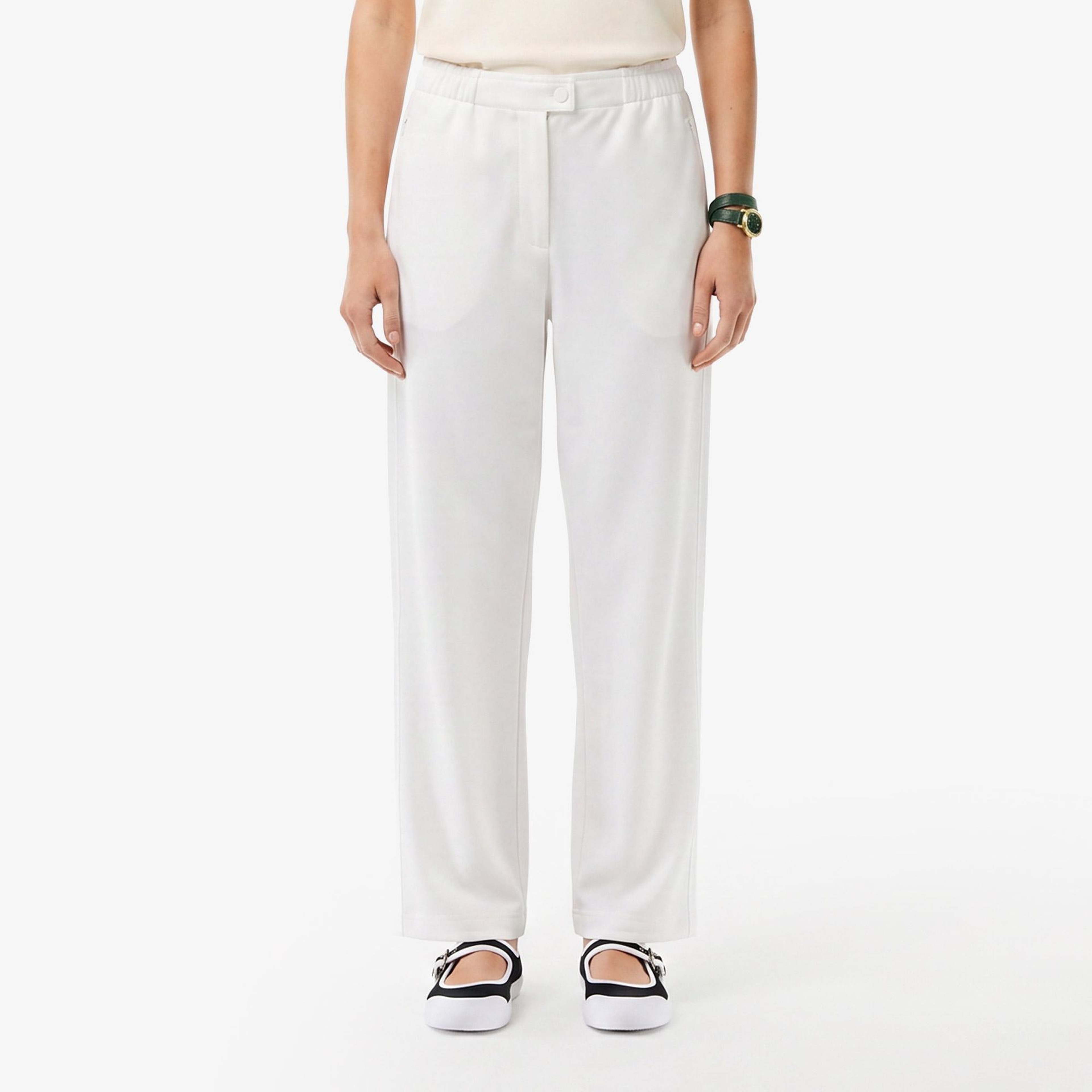 Lacoste Kadın Relaxed Fit Krem Pantolon