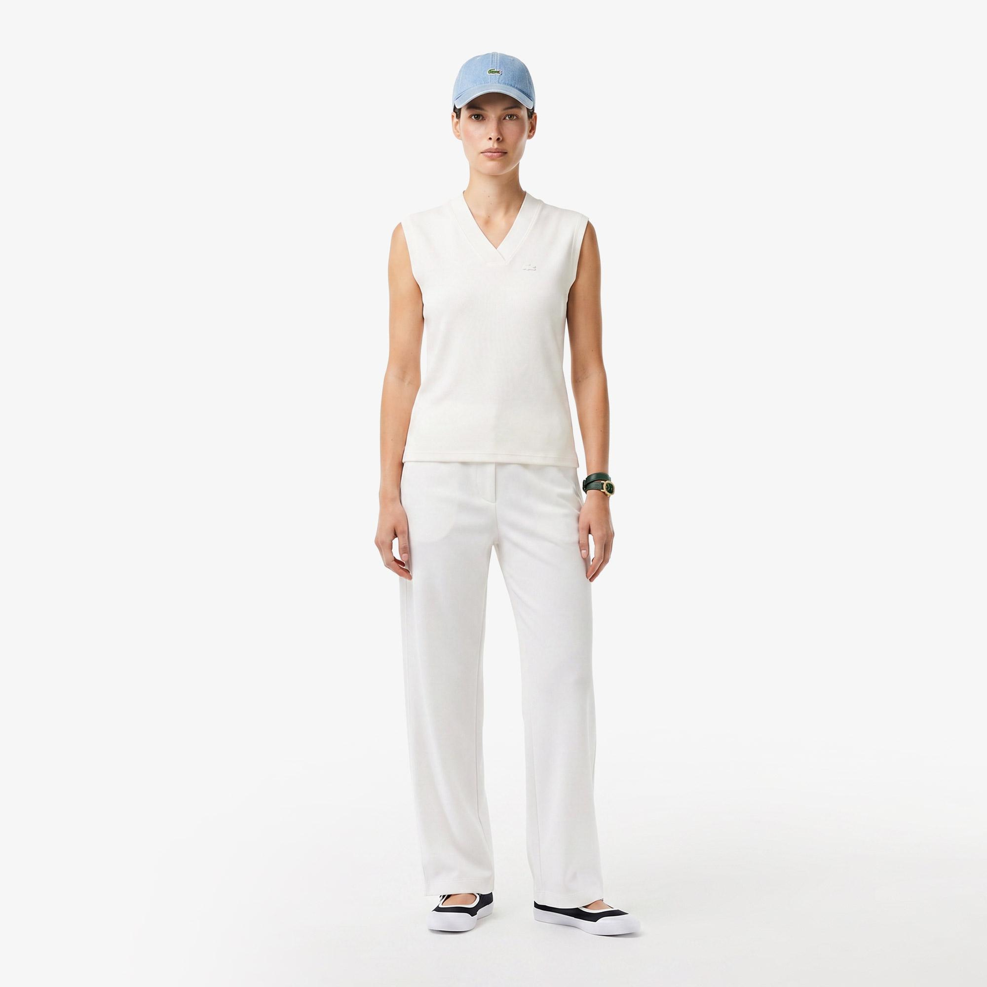 Lacoste Kadın Relaxed Fit Krem Pantolon