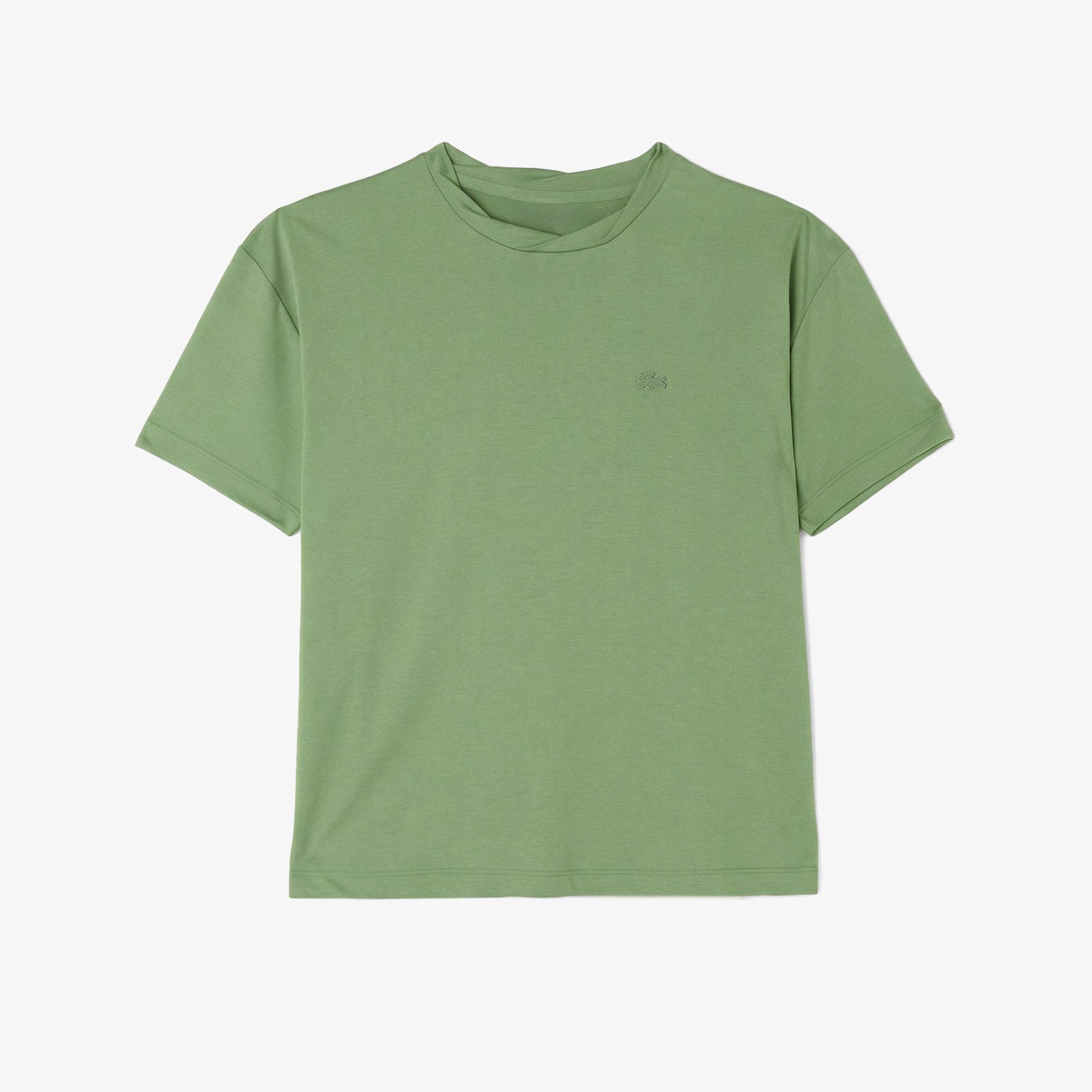 Lacoste Kadın Relaxed Fit Bisiklet Yaka Yeşil T-Shirt