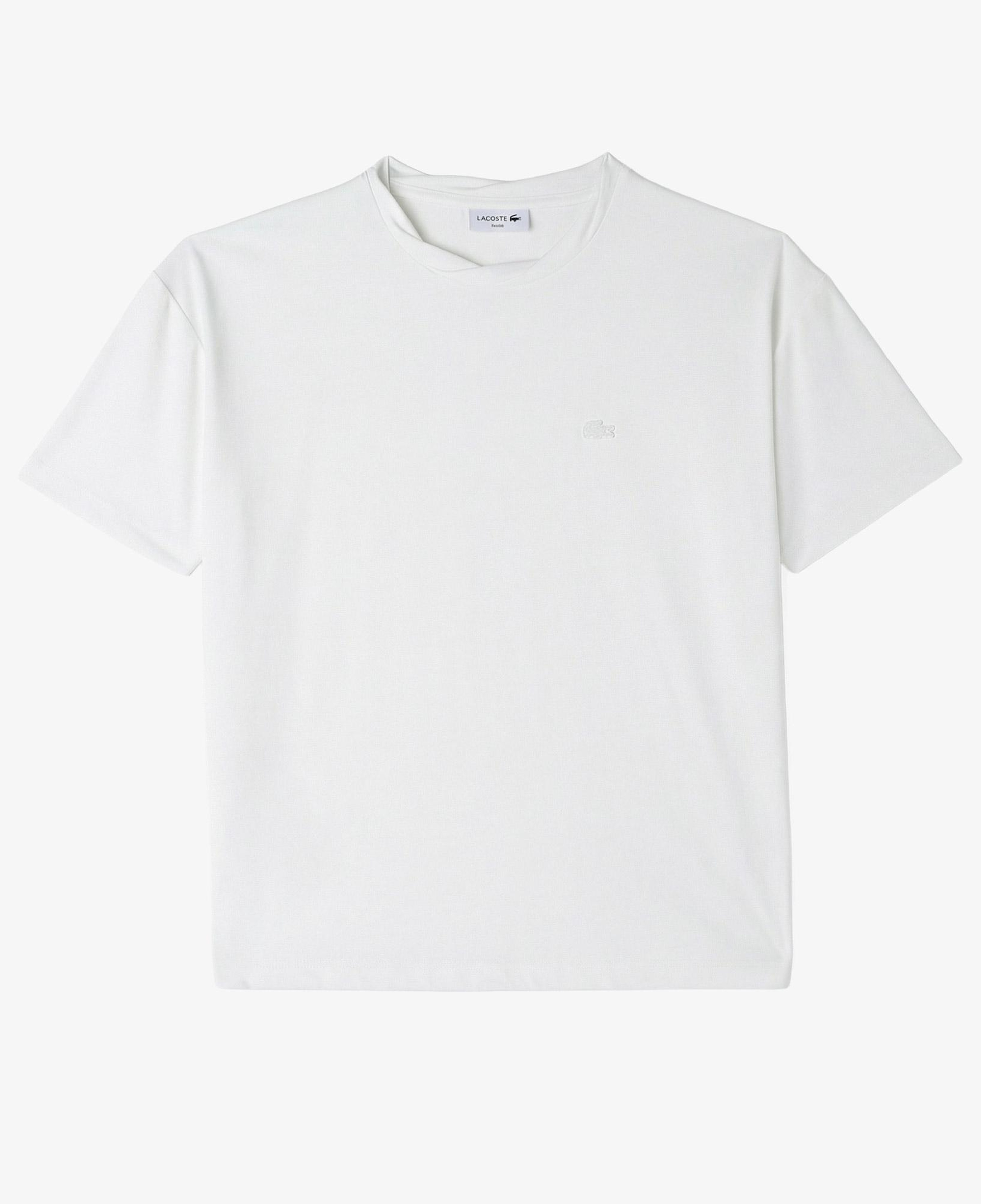 Lacoste Kadın Relaxed Fit Bisiklet Yaka Beyaz T-Shirt