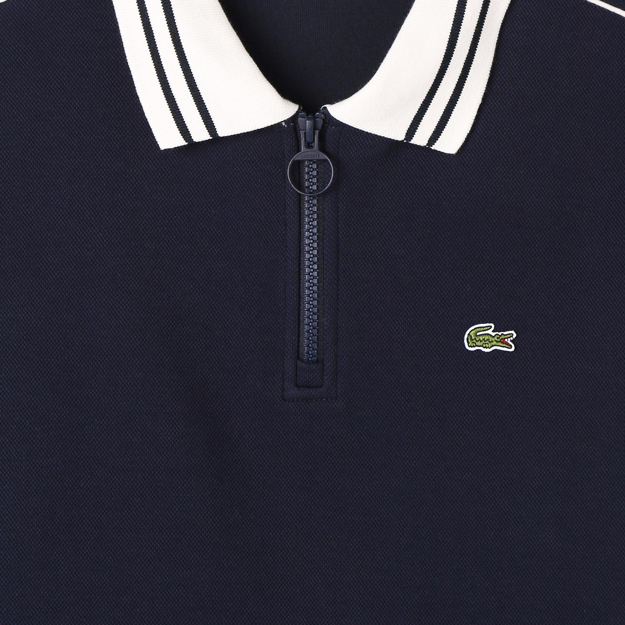 Lacoste Kadın Loose Fit Polo Yaka Lacivert Sweatshirt