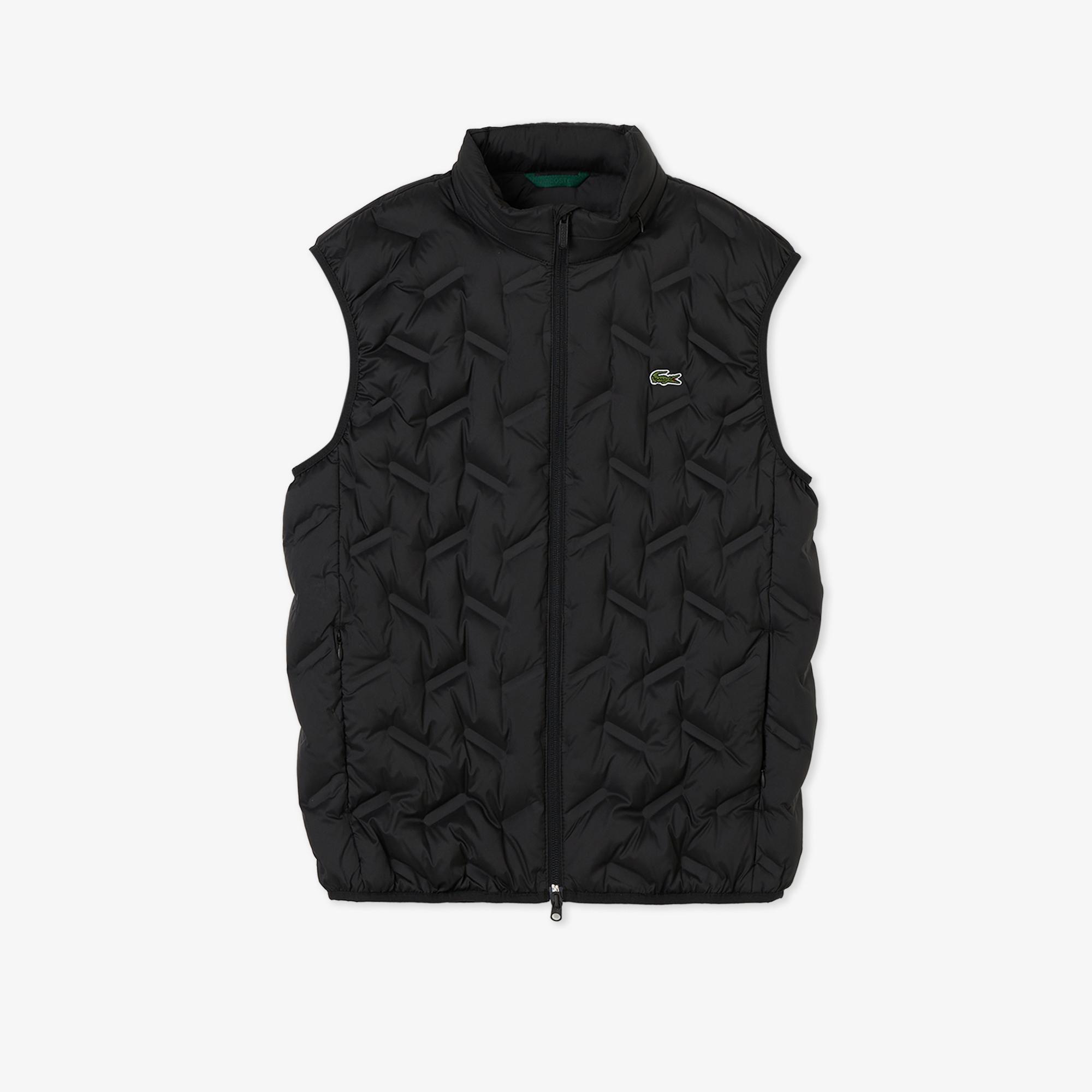 Lacoste Erkek Regular Fit Dik Yaka Kapitone Siyah Yelek