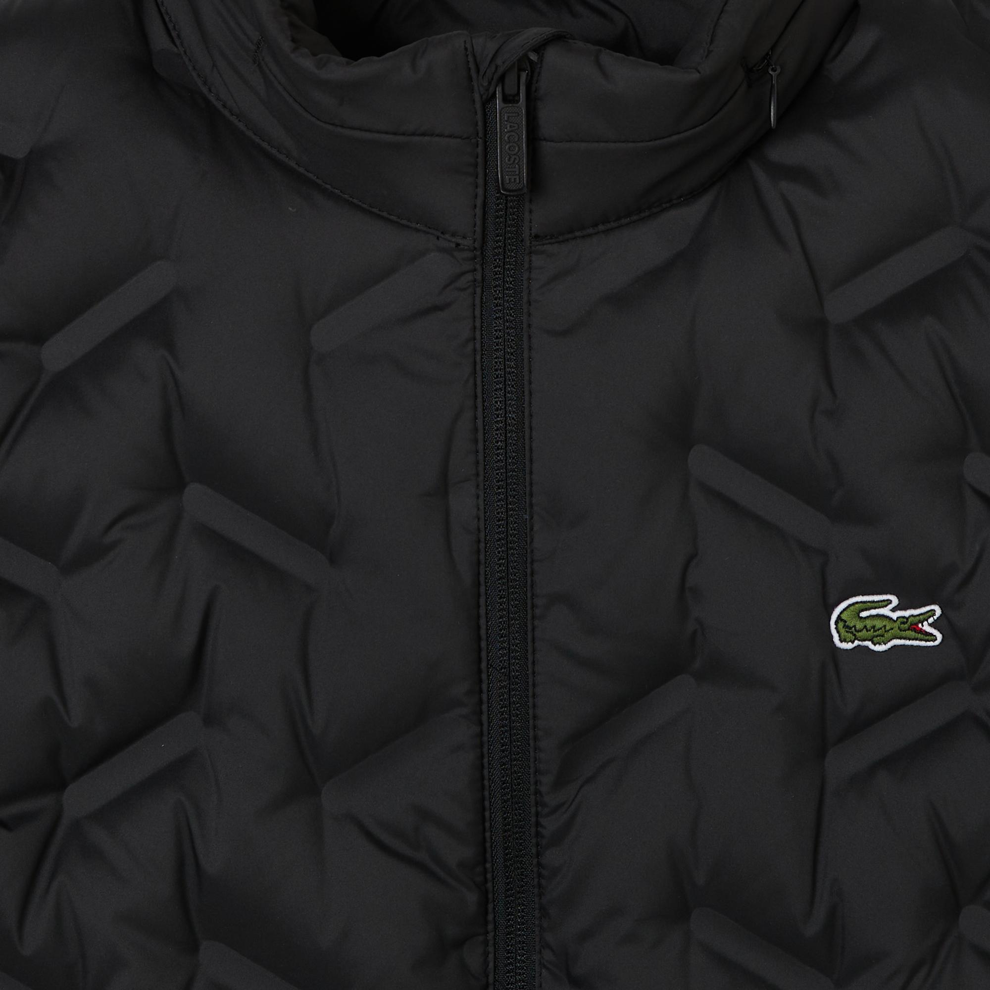 Lacoste Erkek Regular Fit Dik Yaka Kapitone Siyah Yelek