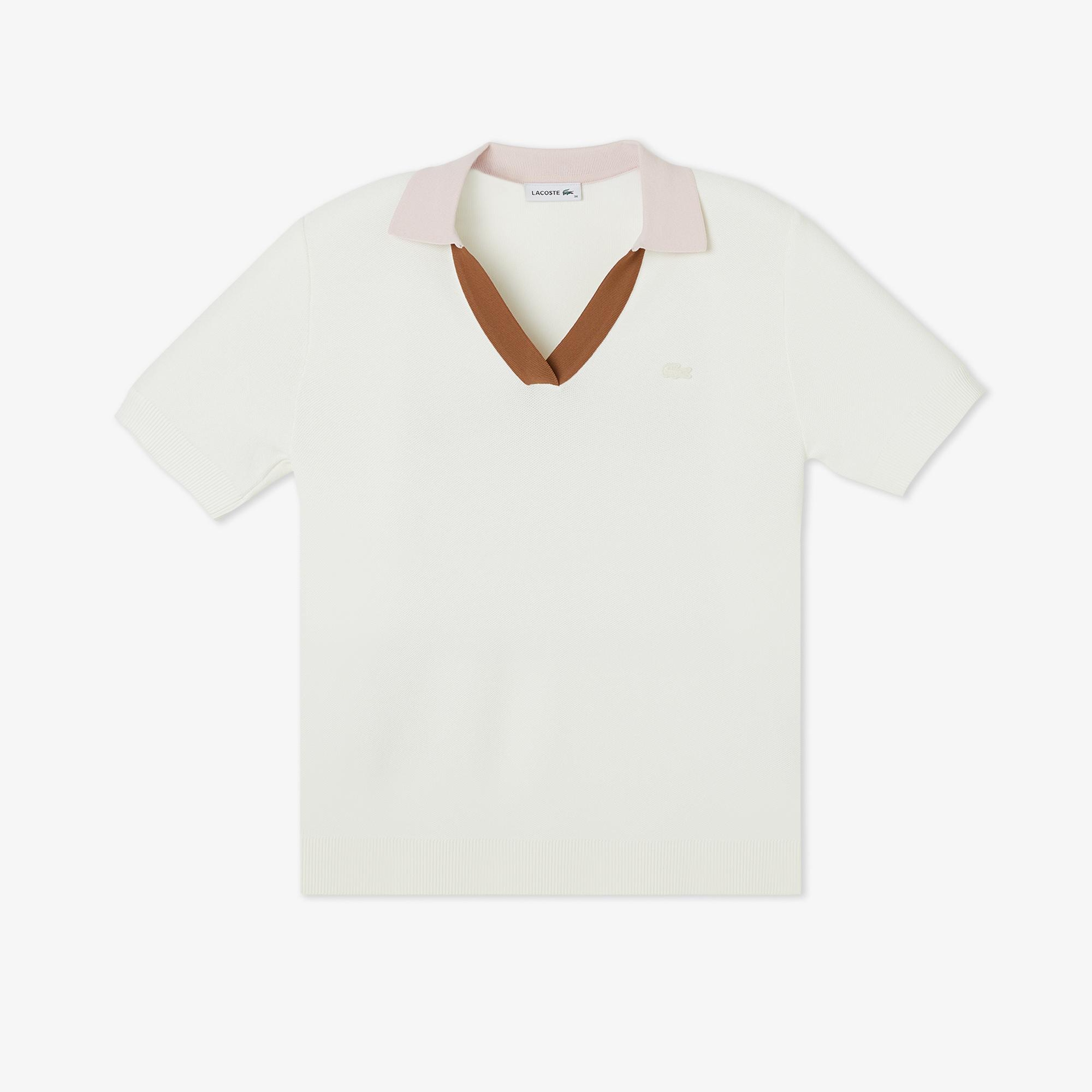 Lacoste Kadın Regular Fit Kısa Kollu Polo Yaka Krem Triko