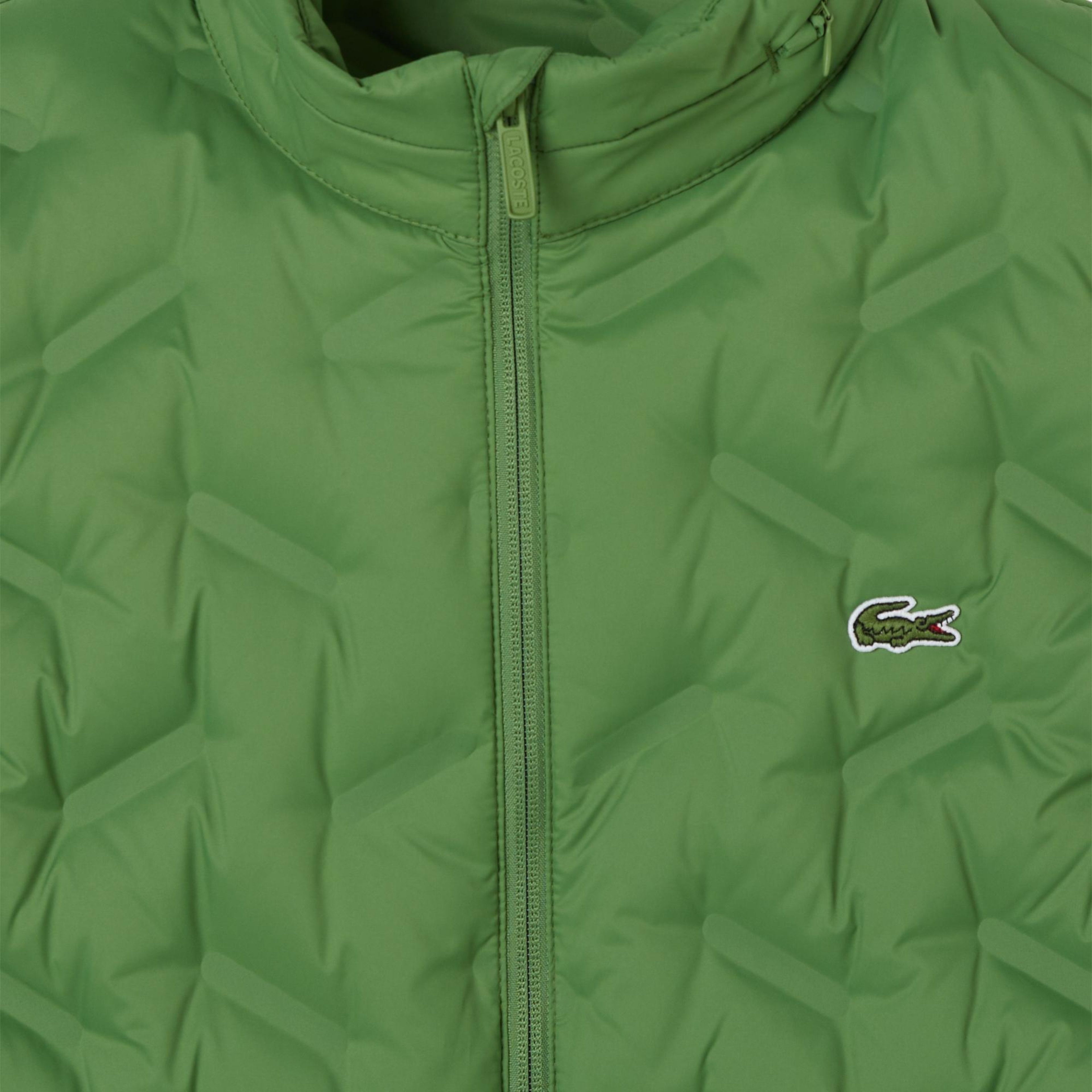 Lacoste Erkek Regular Fit Dik Yaka Kapitone Yeşil Yelek
