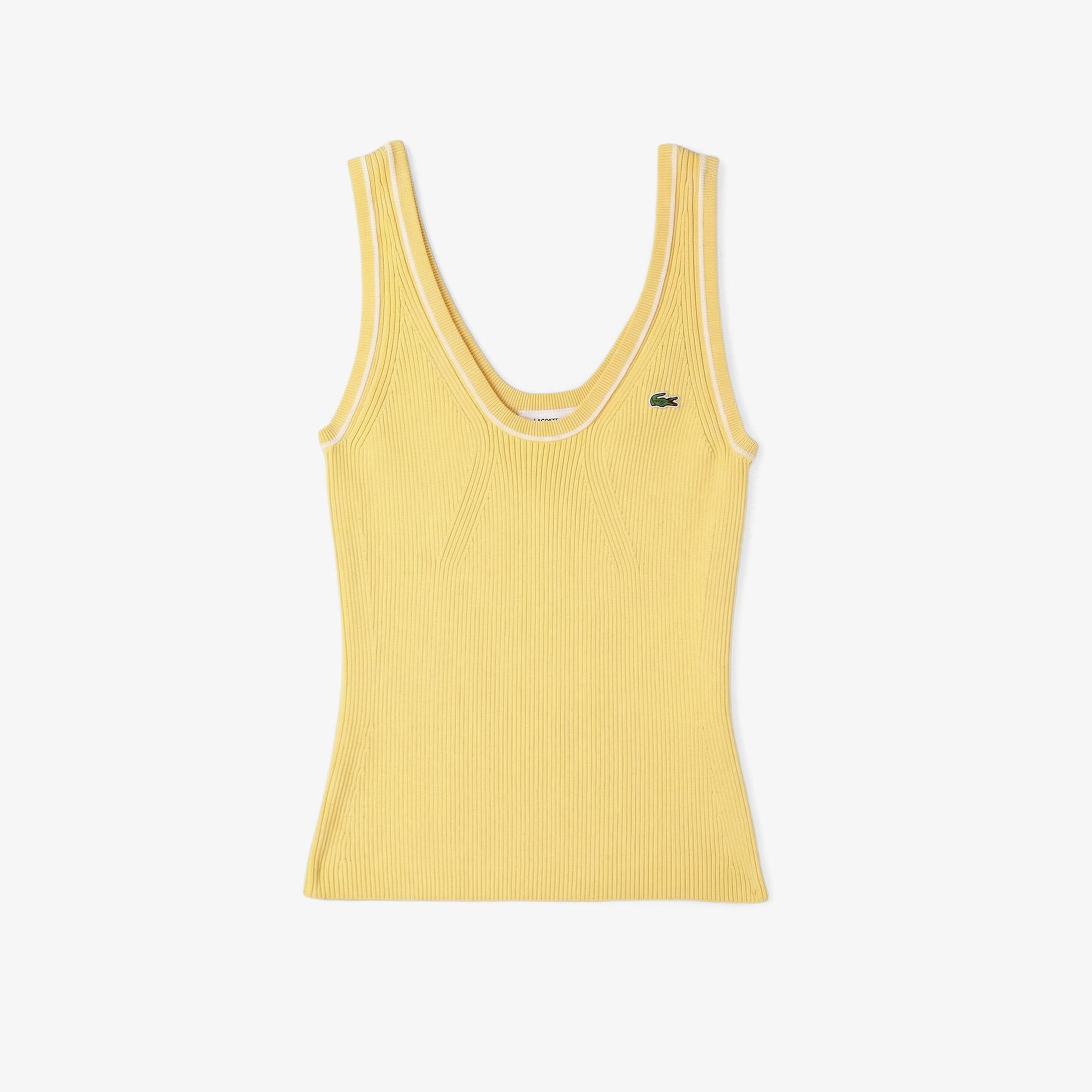 Lacoste Kadın Slim Fit Sarı Bluz