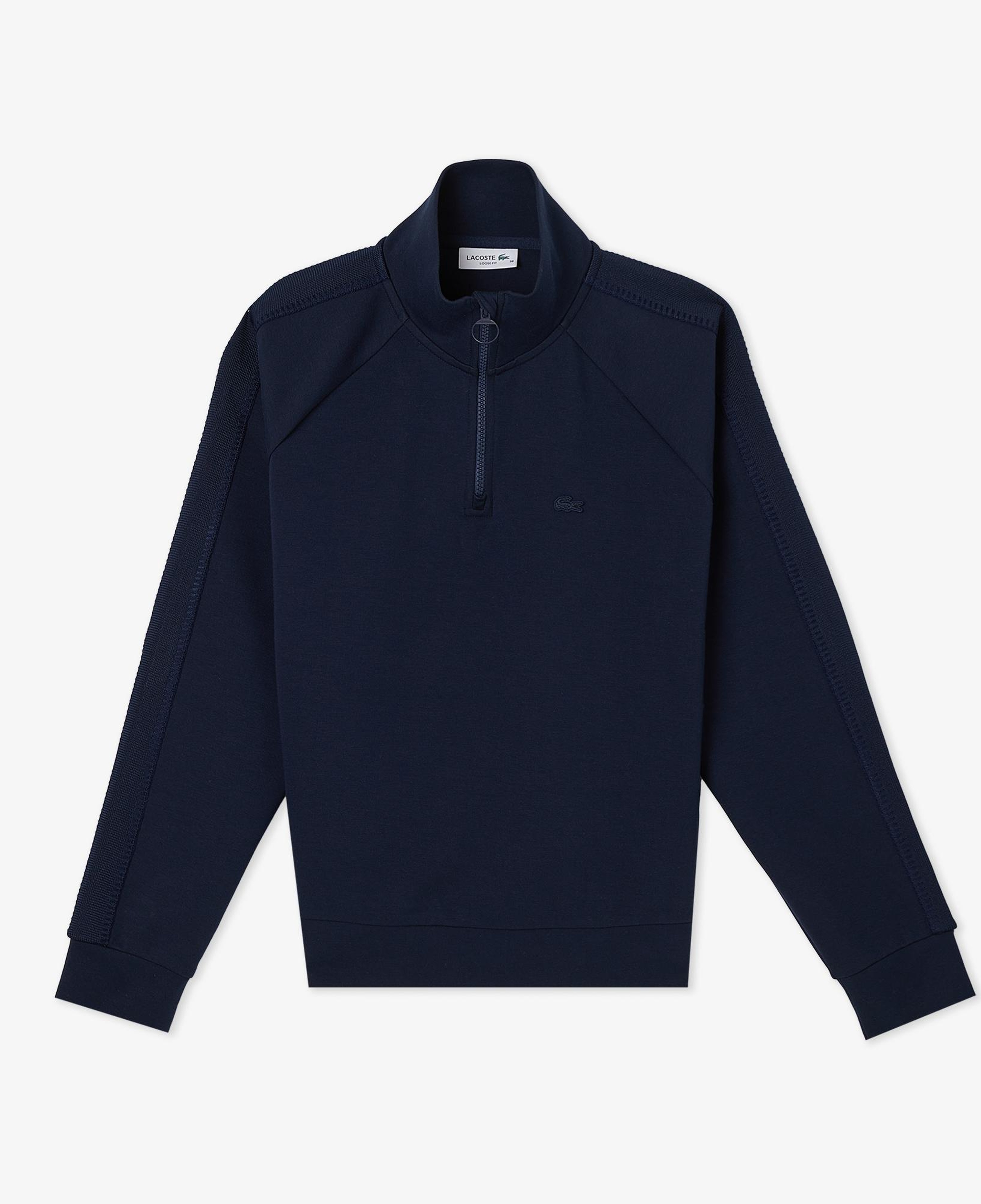 Lacoste Kadın Loose Fit Dik Yaka Lacivert Sweatshirt