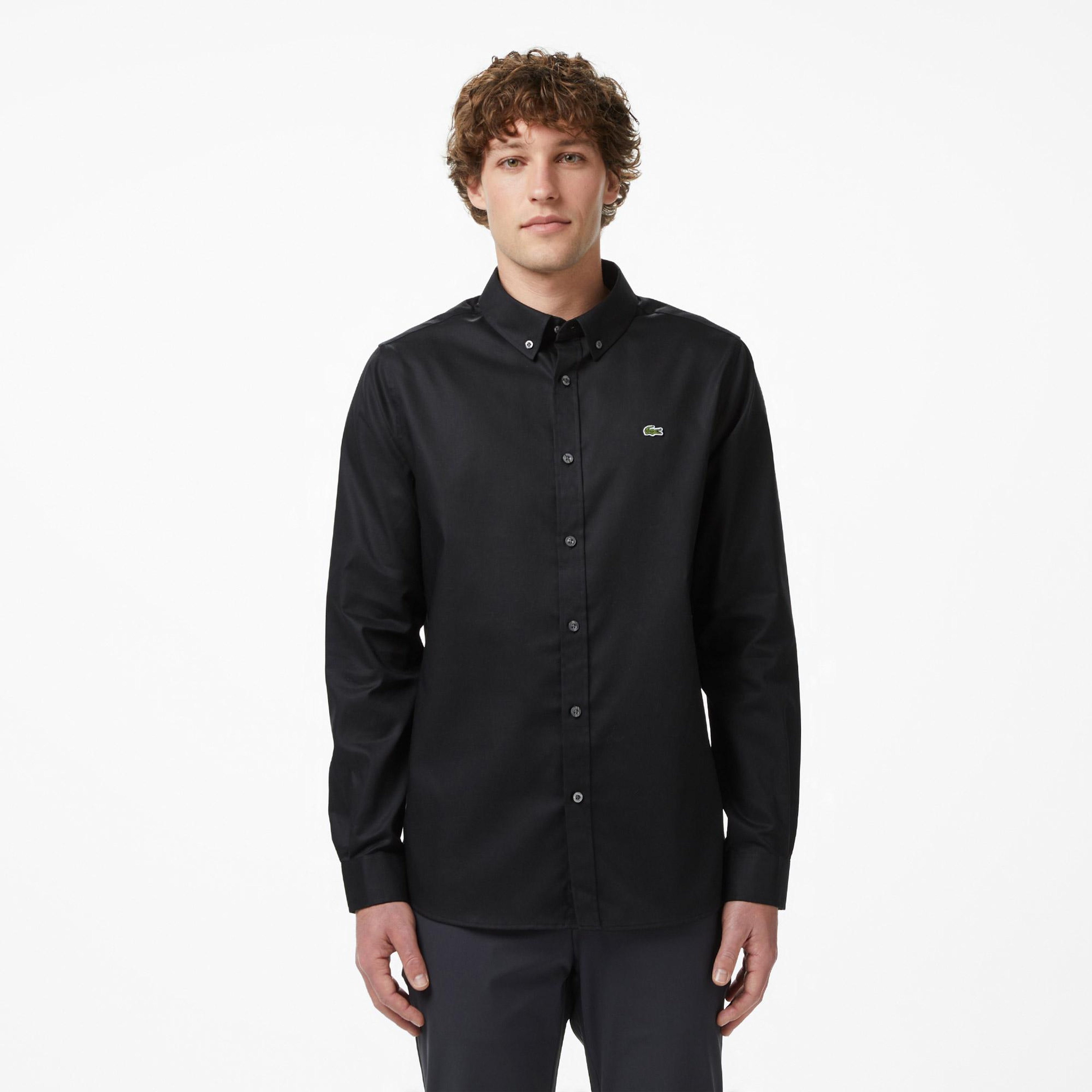Lacoste Erkek Siyah Gömlek