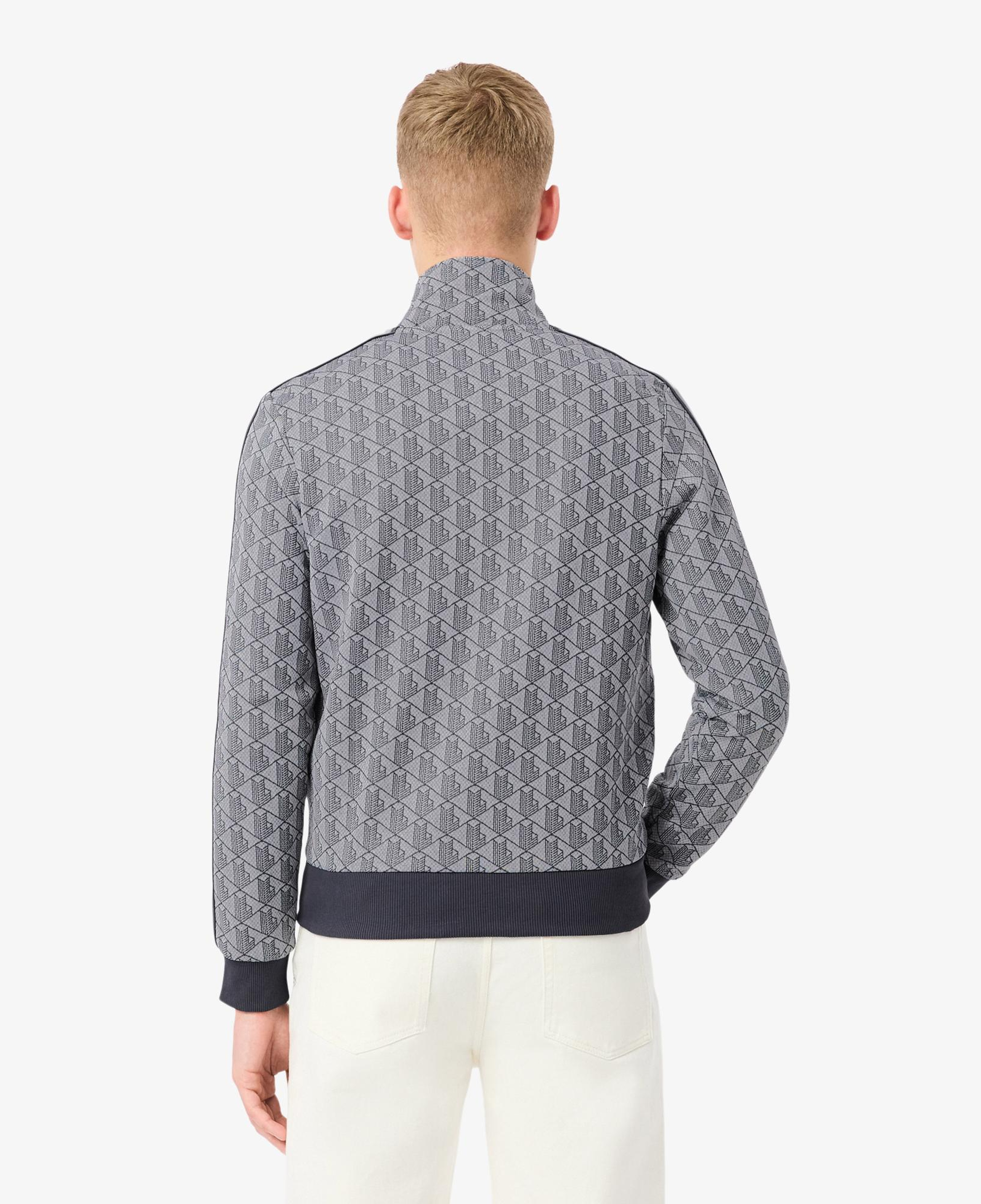 Lacoste Erkek Regular Fit Fermuarlı Monogram Gri Sweatshirt