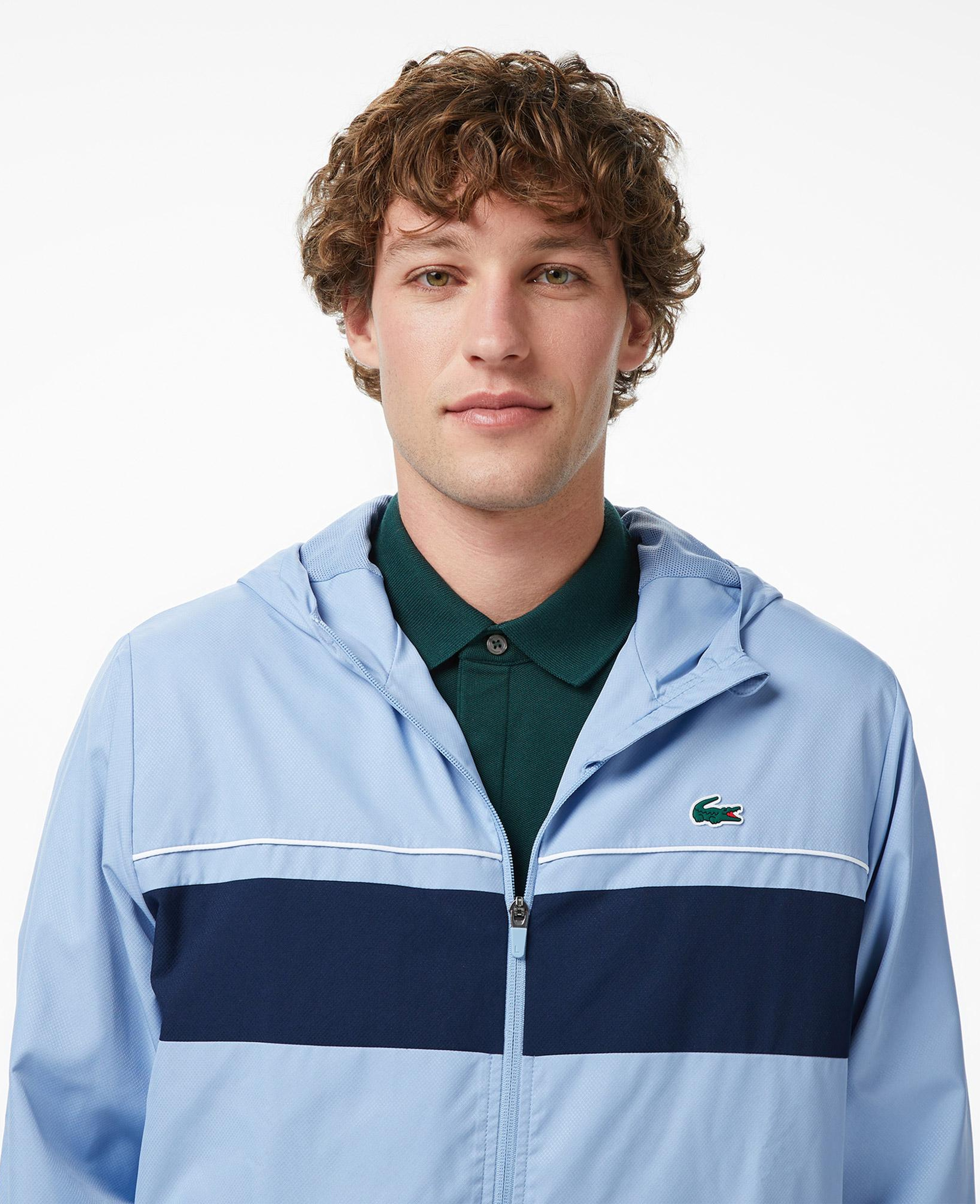 Lacoste Erkek Regular Fit Kapüşonlu Renk Bloklu Mavi Eşofman Takımı