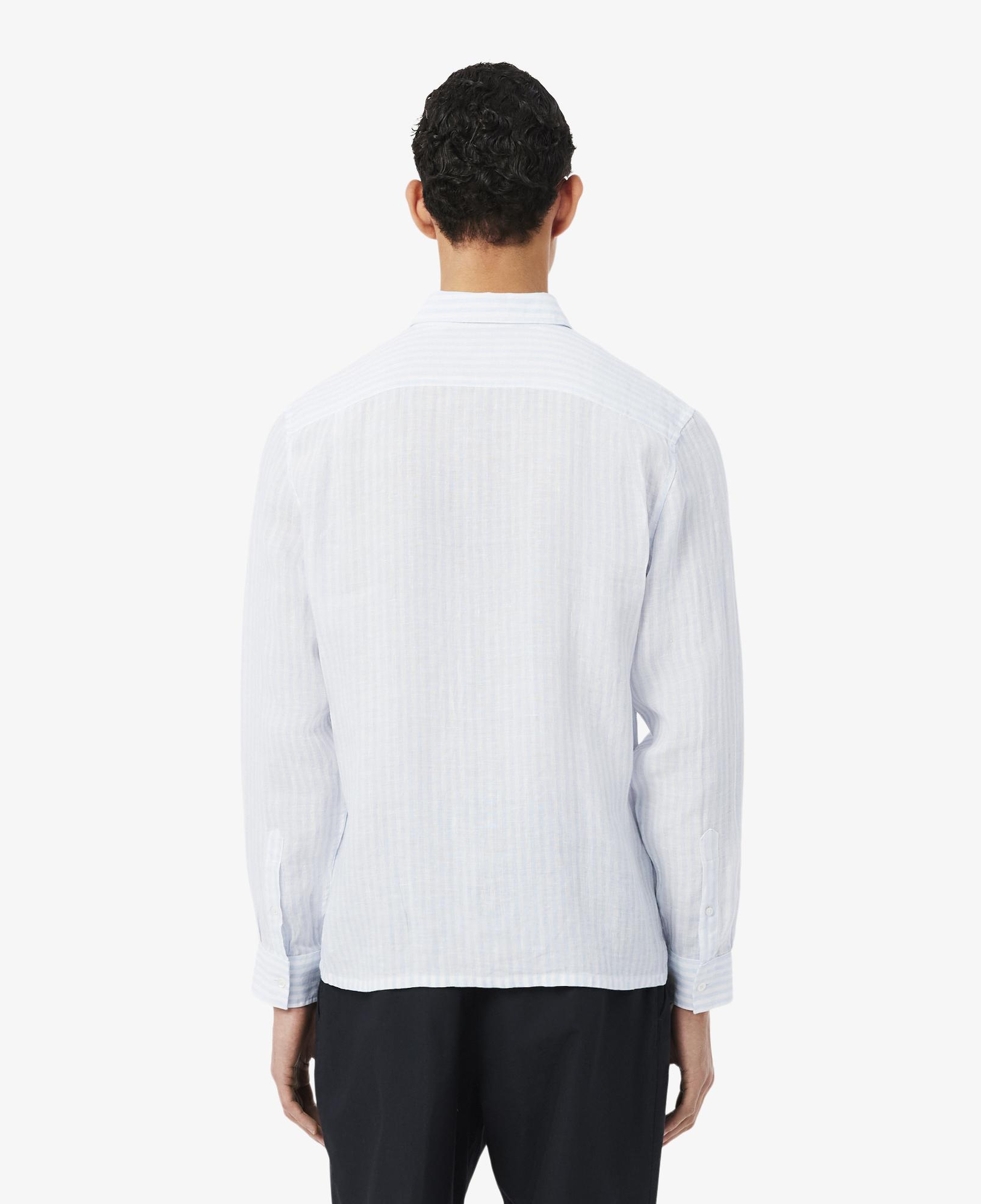 Lacoste Erkek Regular Fit Düğmeli Yaka Çizgili Mavi Gömlek