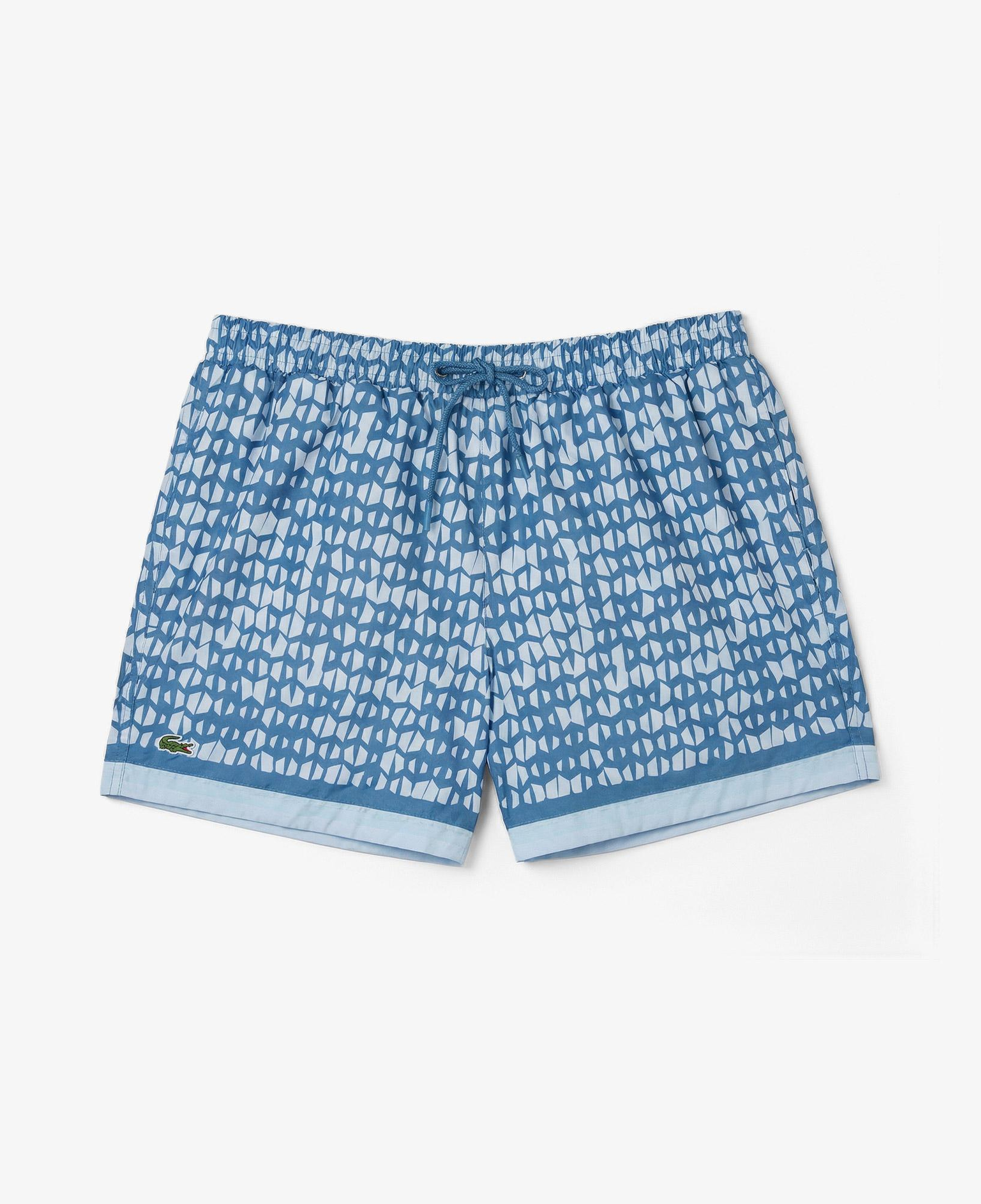 Lacoste Erkek Regular Fit Desenli Mavi Deniz Şortu