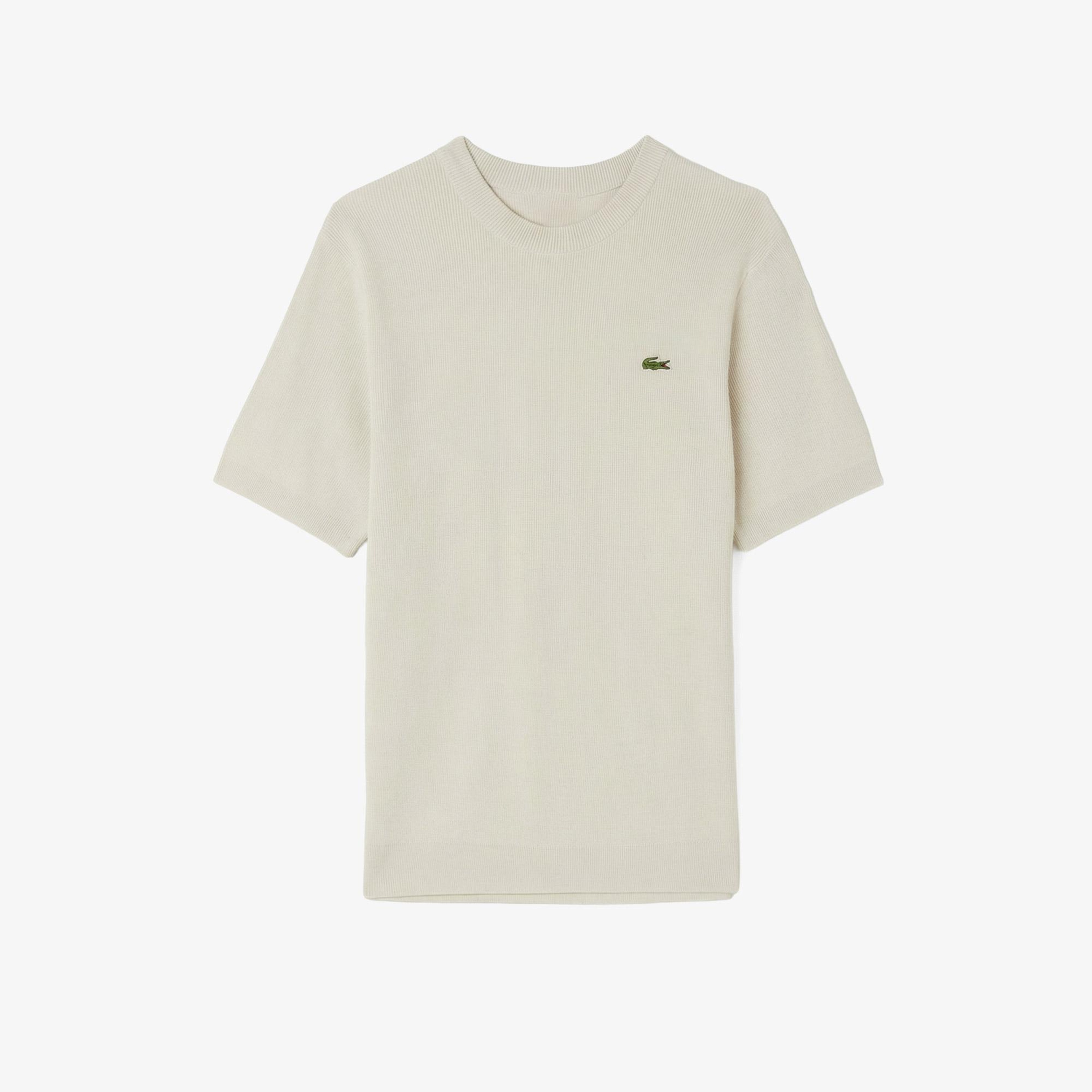 Lacoste Erkek Classic Fit Kısa Kollu Bisiklet Yaka Bej Triko