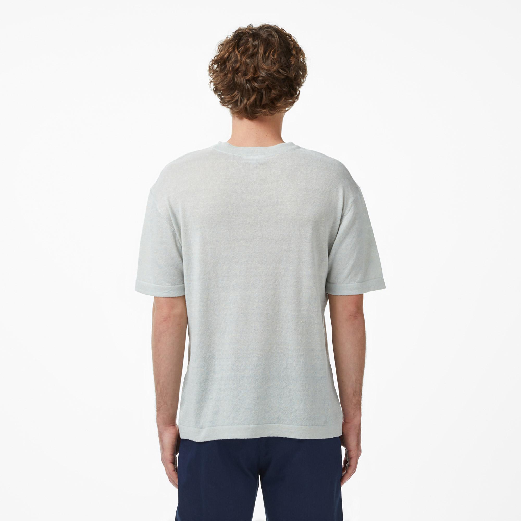 Lacoste Erkek Classic Fit Kısa Kollu Bisiklet Yaka Keten Bej Triko