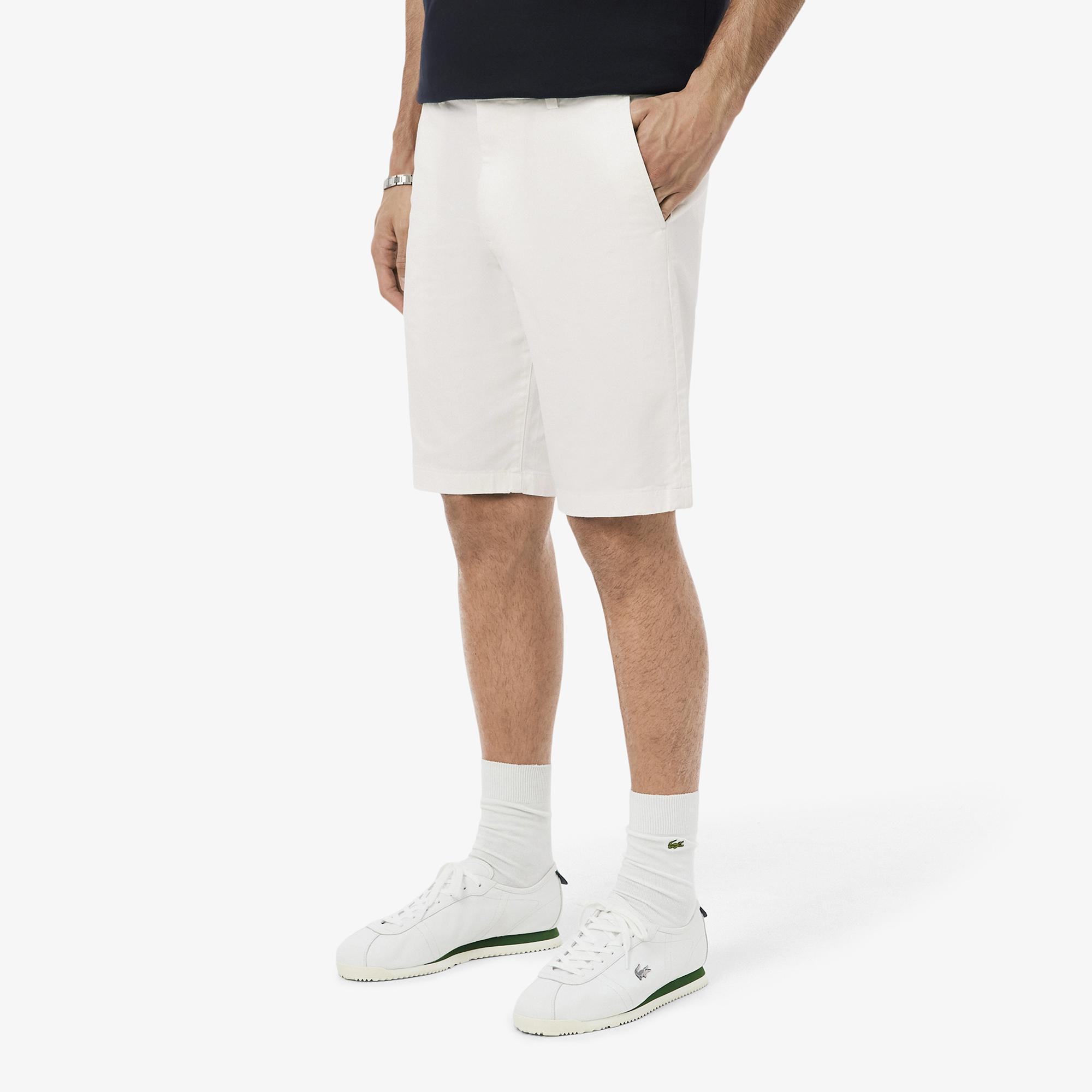 Lacoste Erkek Slim Fit Beyaz Bermuda Şort