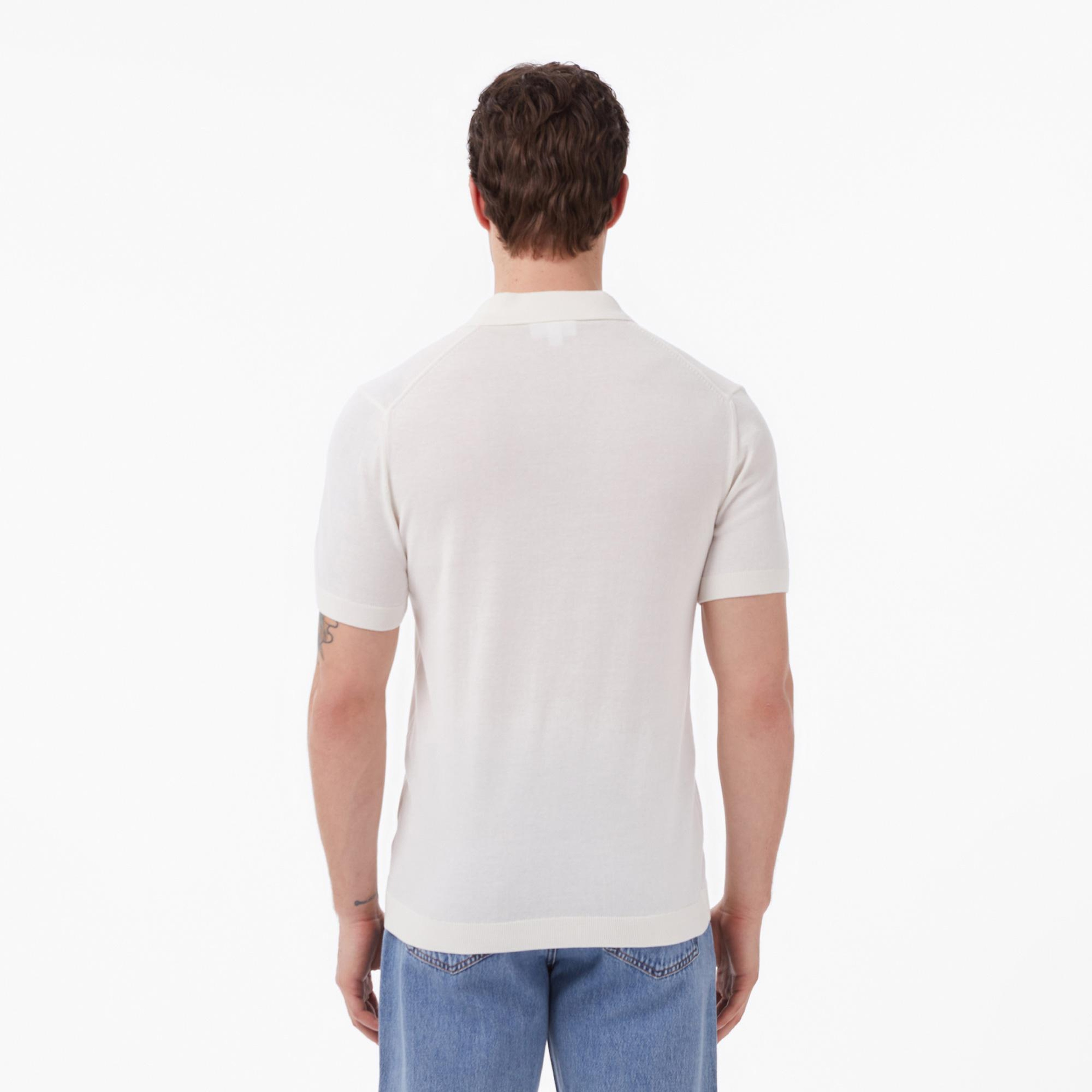 Lacoste Erkek Classic Fit Kısa Kollu Polo Yaka Krem Triko