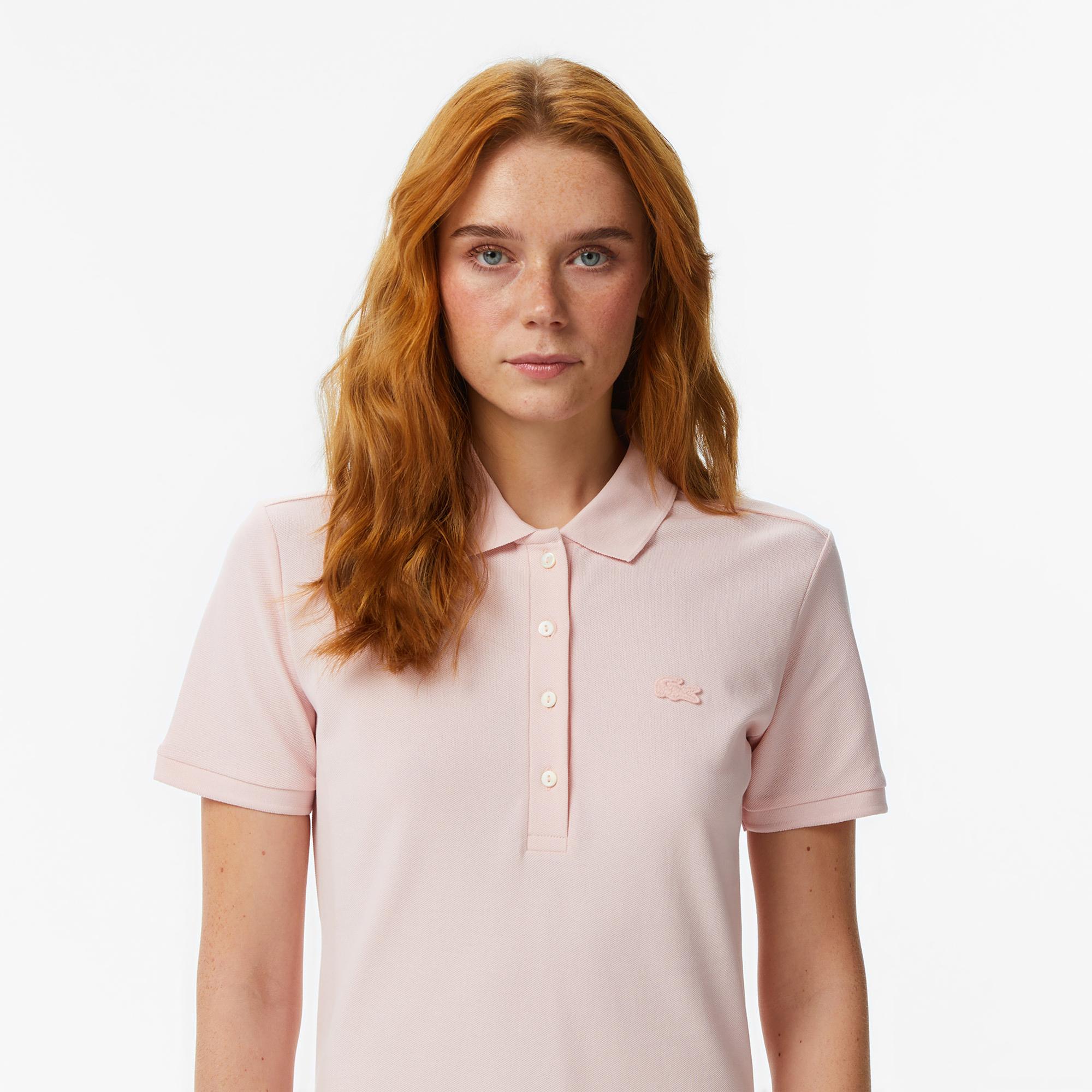 Lacoste Kadın Slim Fit Kısa Kollu Polo Yaka Pembe Elbise