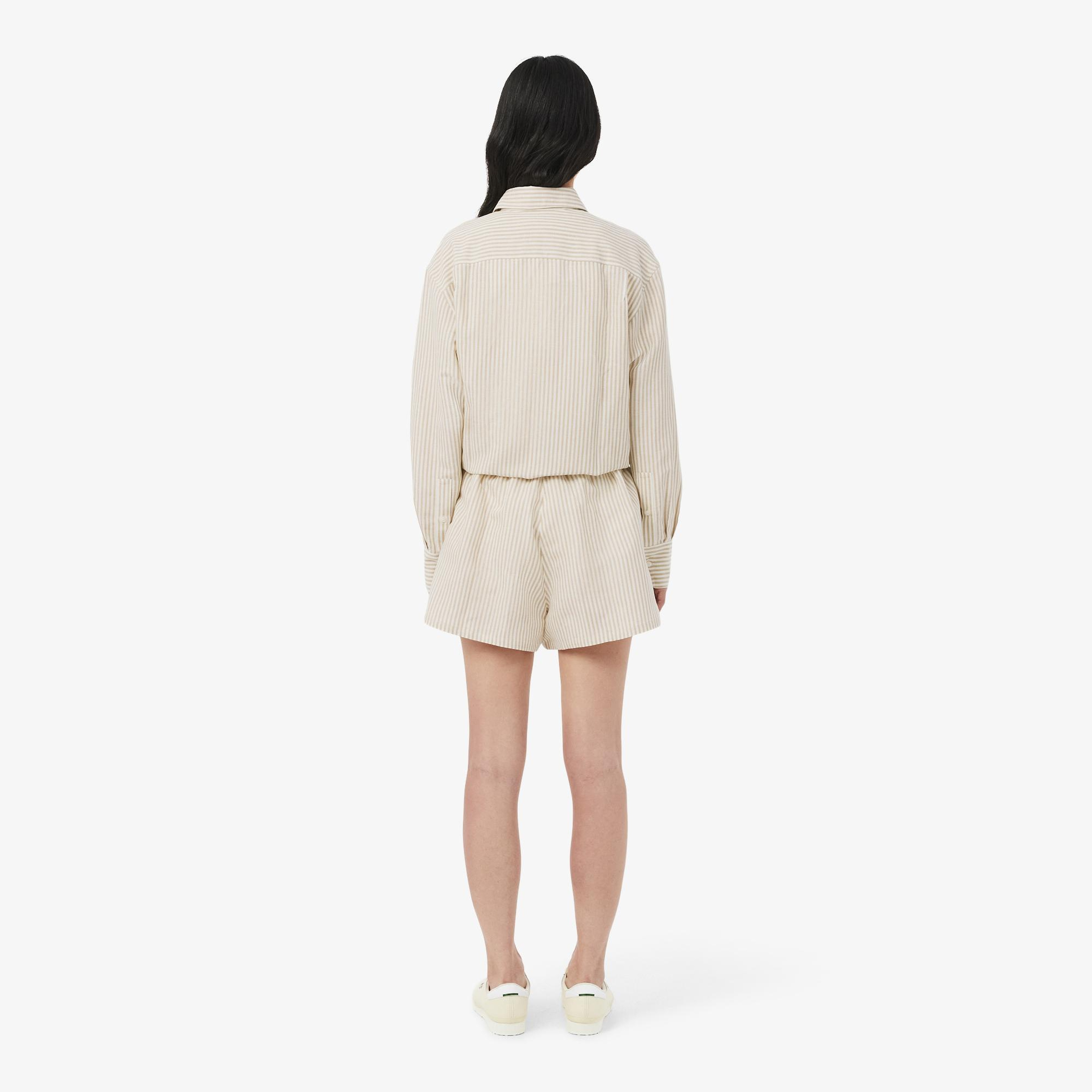 Lacoste Kadın Oversize Fit Krem Şort