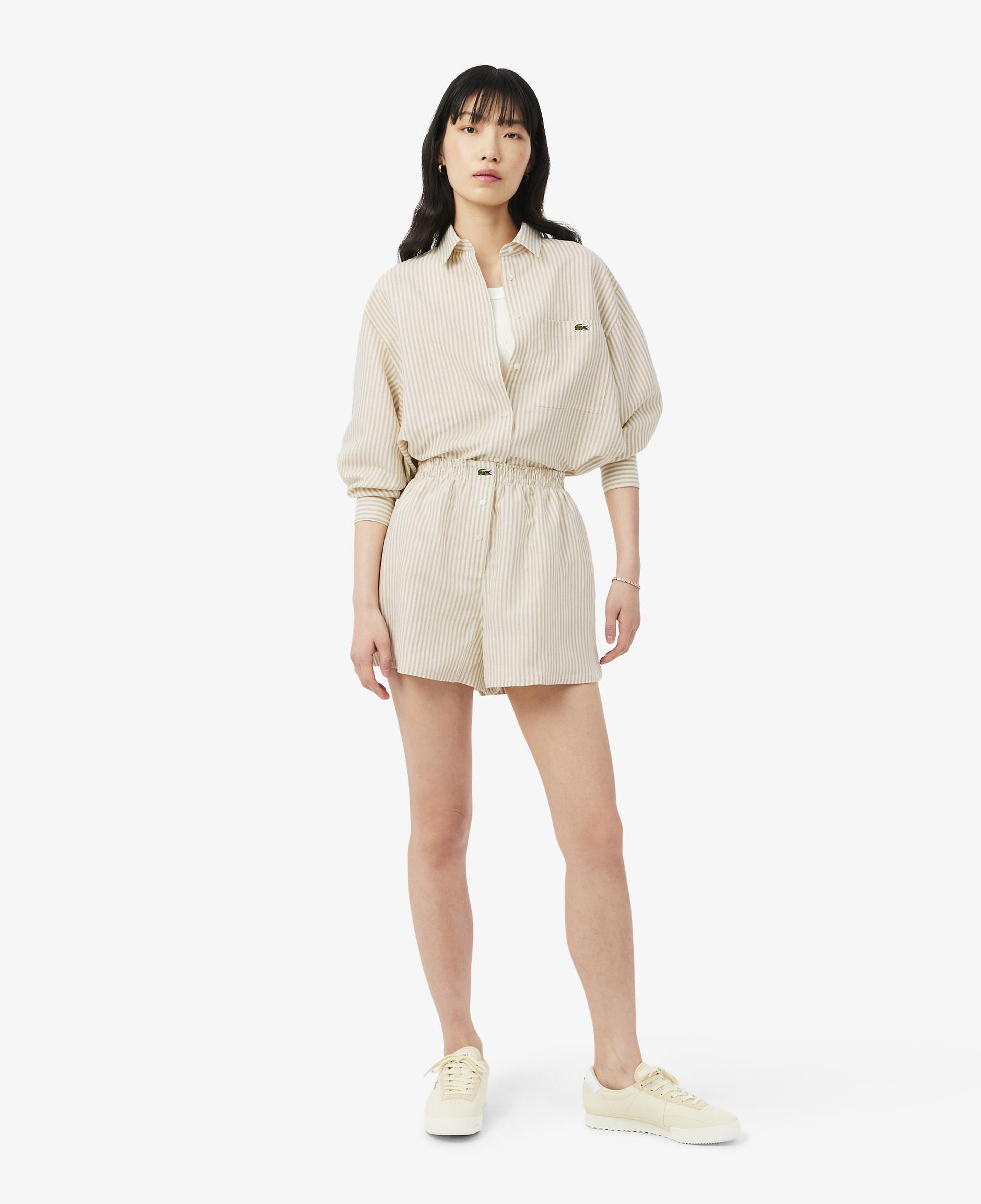Lacoste Kadın Oversize Fit Krem Şort