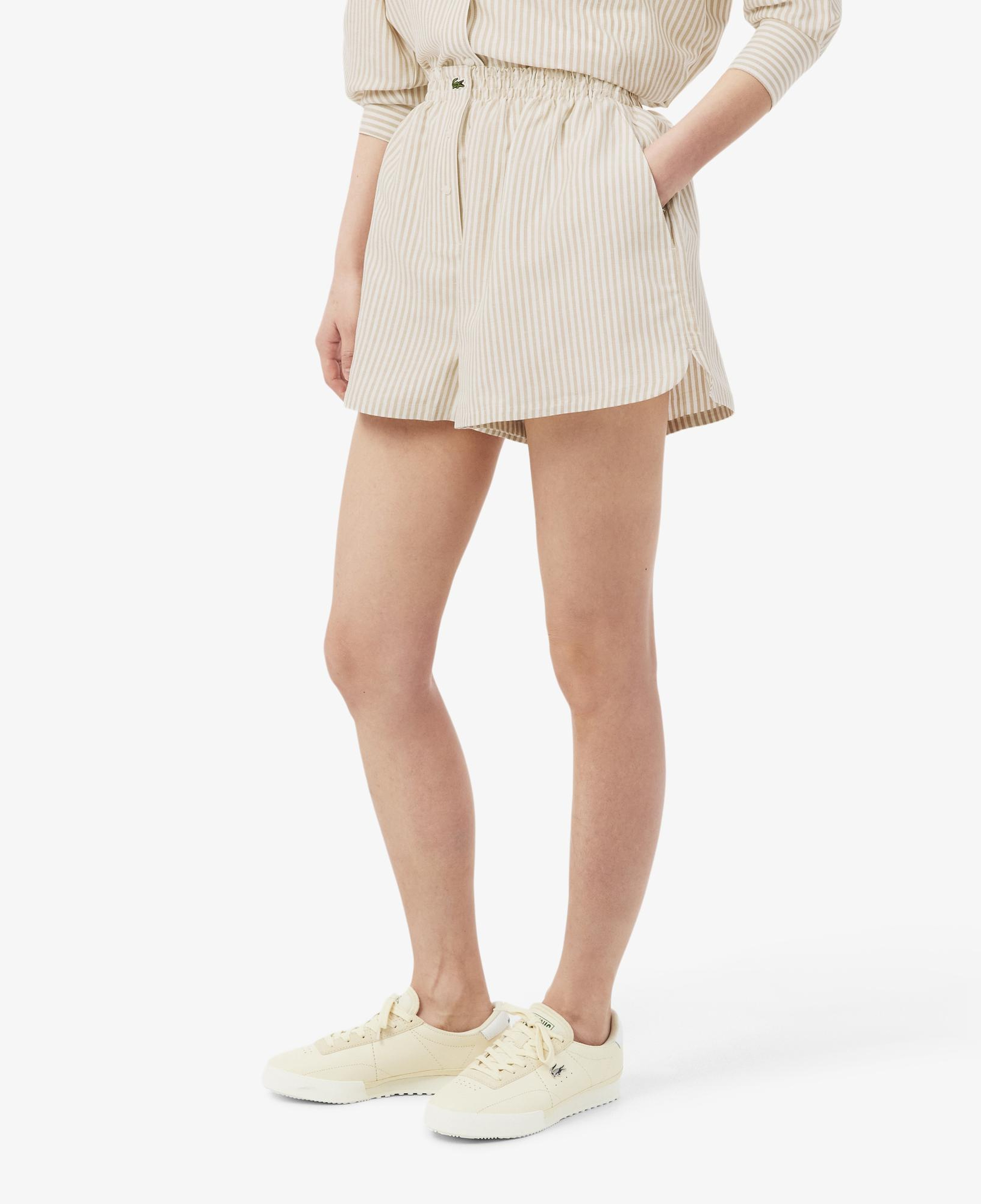 Lacoste Kadın Oversize Fit Krem Şort