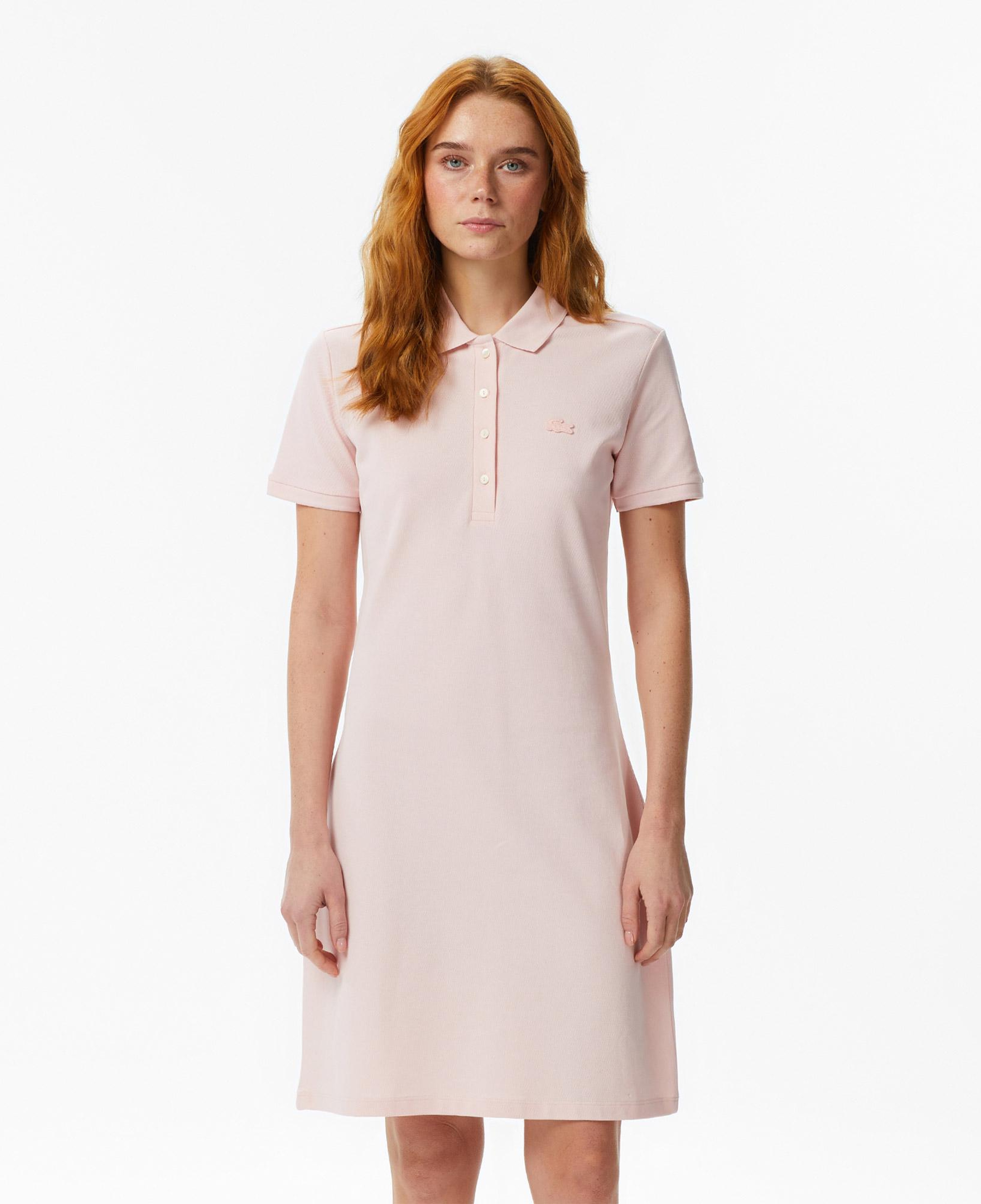 Lacoste Kadın Slim Fit Kısa Kollu Polo Yaka Pembe Elbise