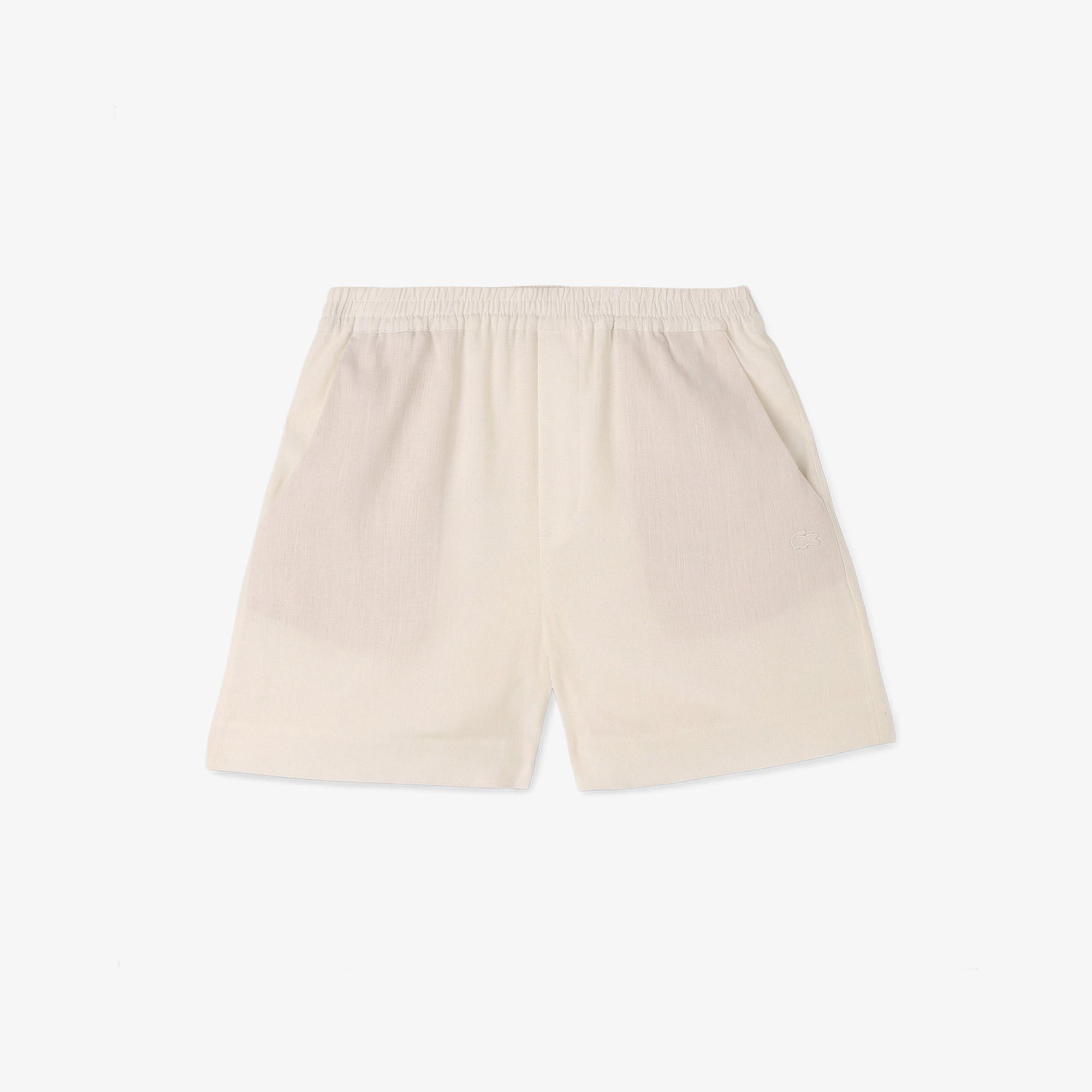 Lacoste Kadın Relaxed Fit Krem Şort