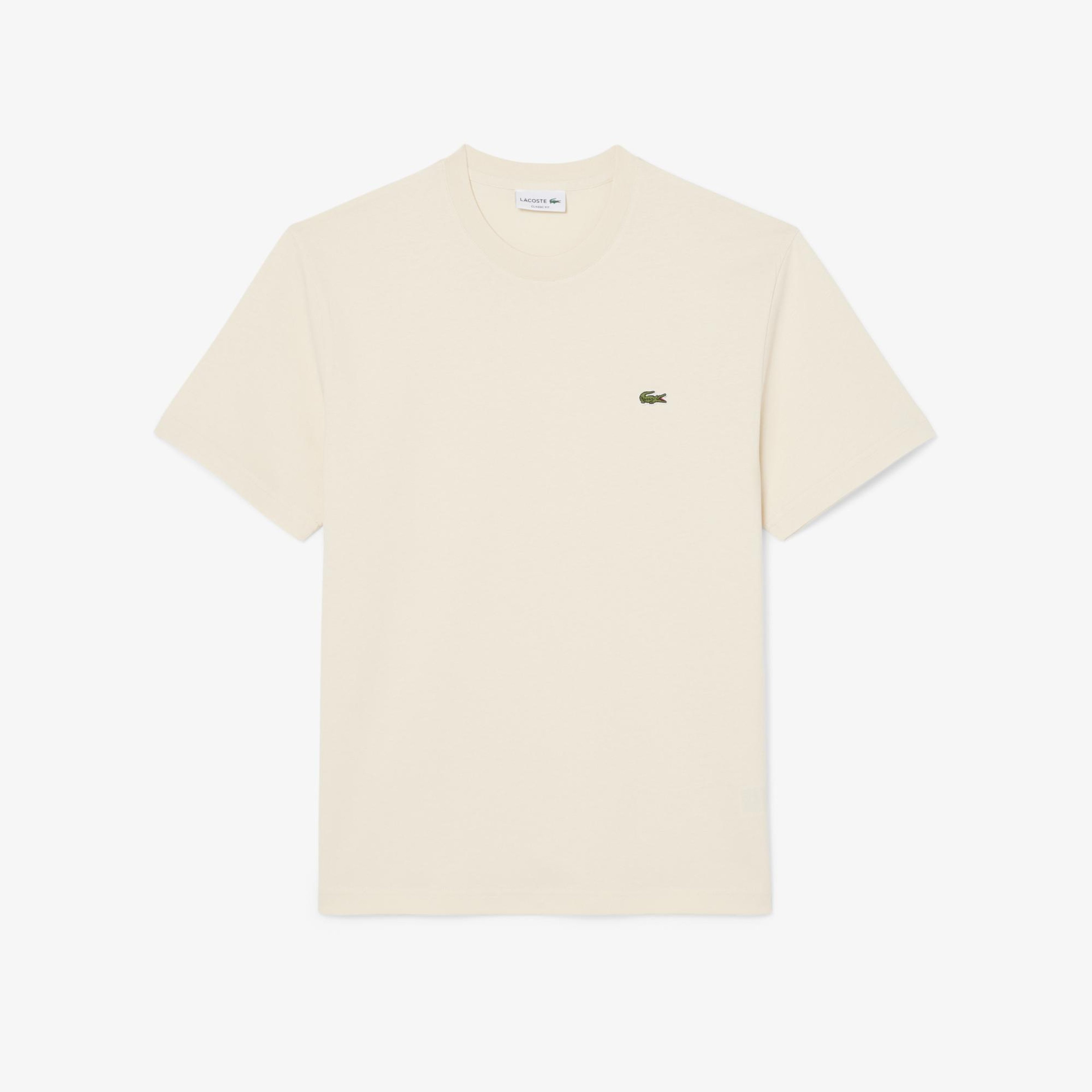 Lacoste Erkek Classic Fit Bisiklet Yaka Bej T-Shirt