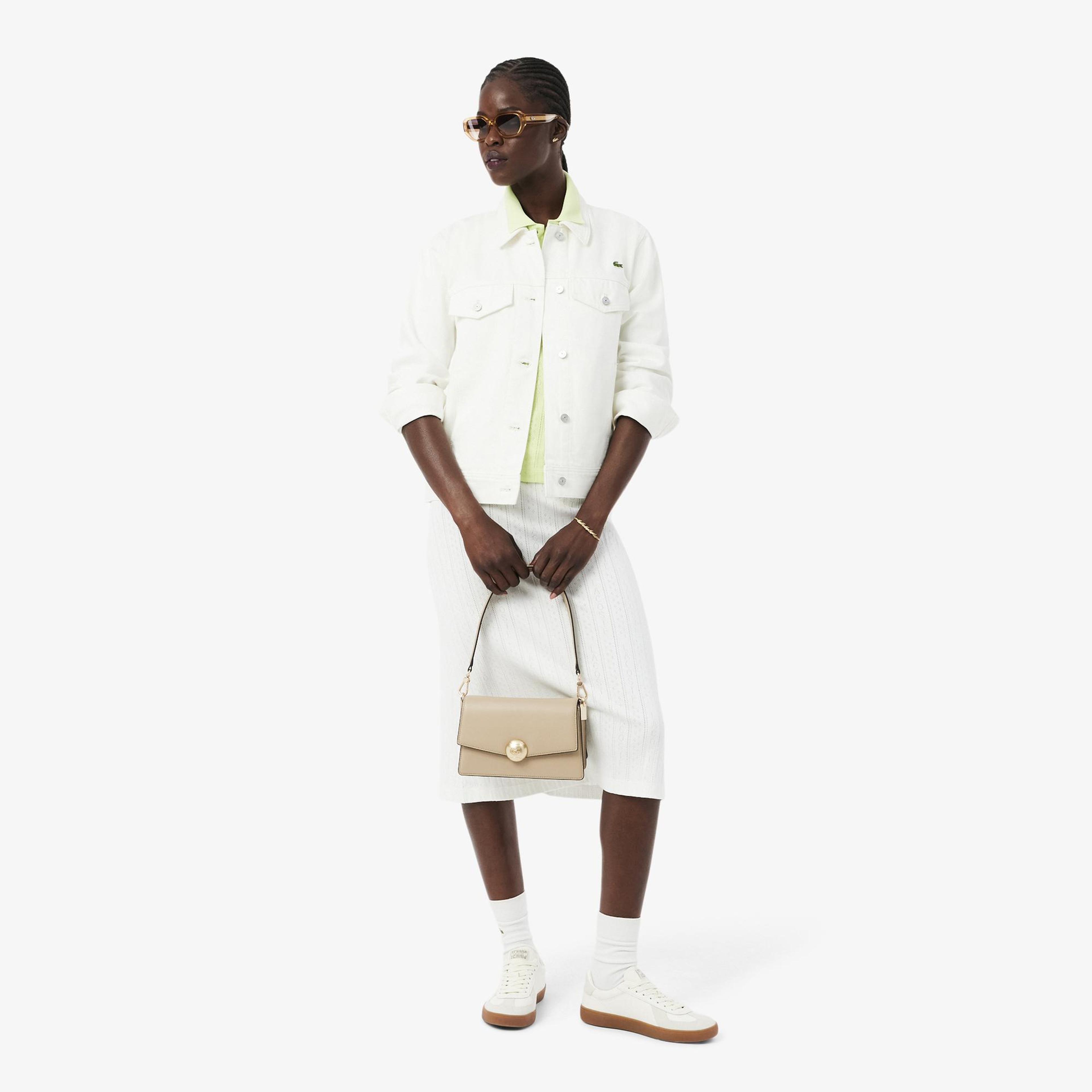 Lacoste Tennis Bliss Kadın Deri Bej Omuz Çantası