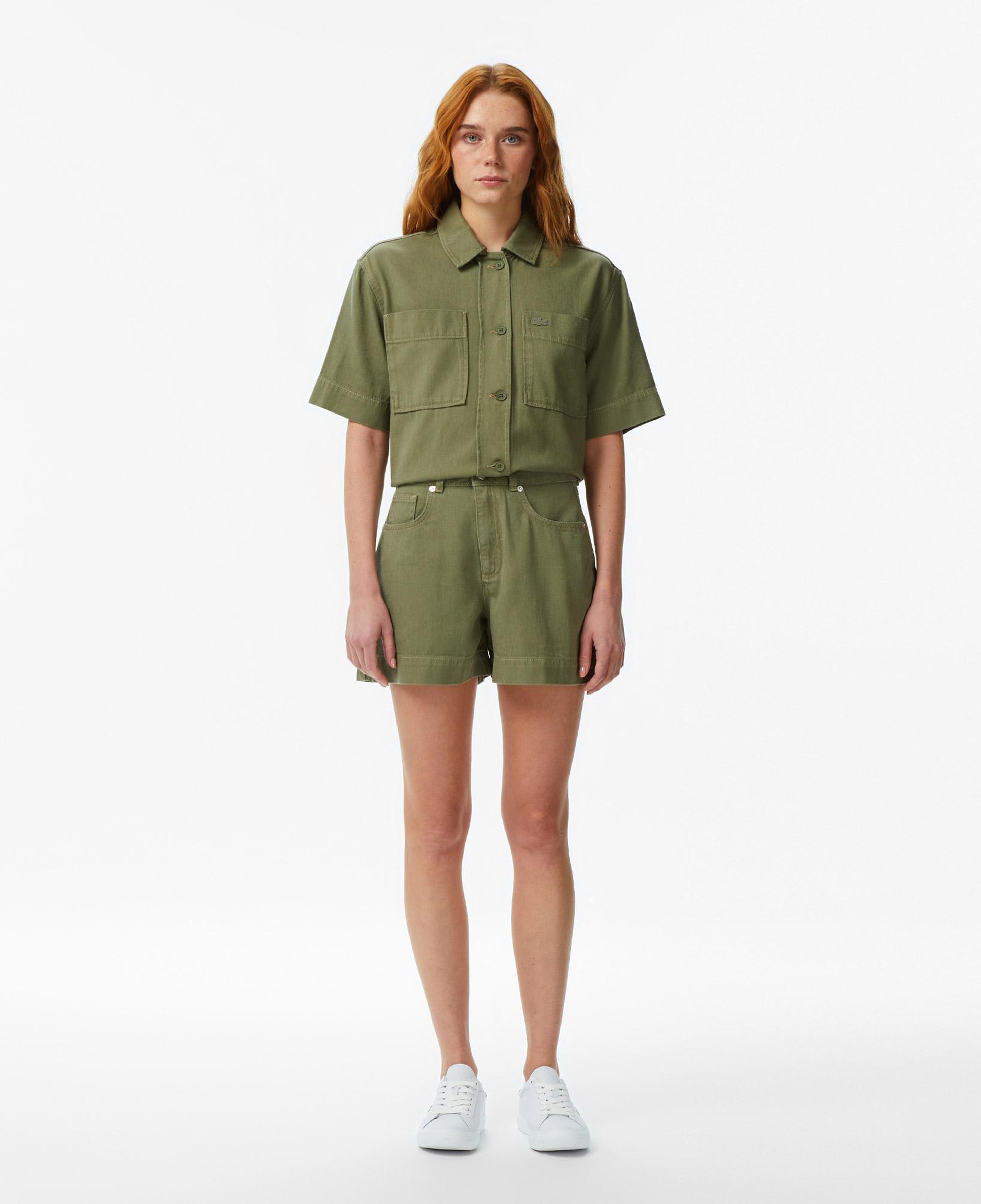 Lacoste Kadın Slim Fit Haki Bermuda