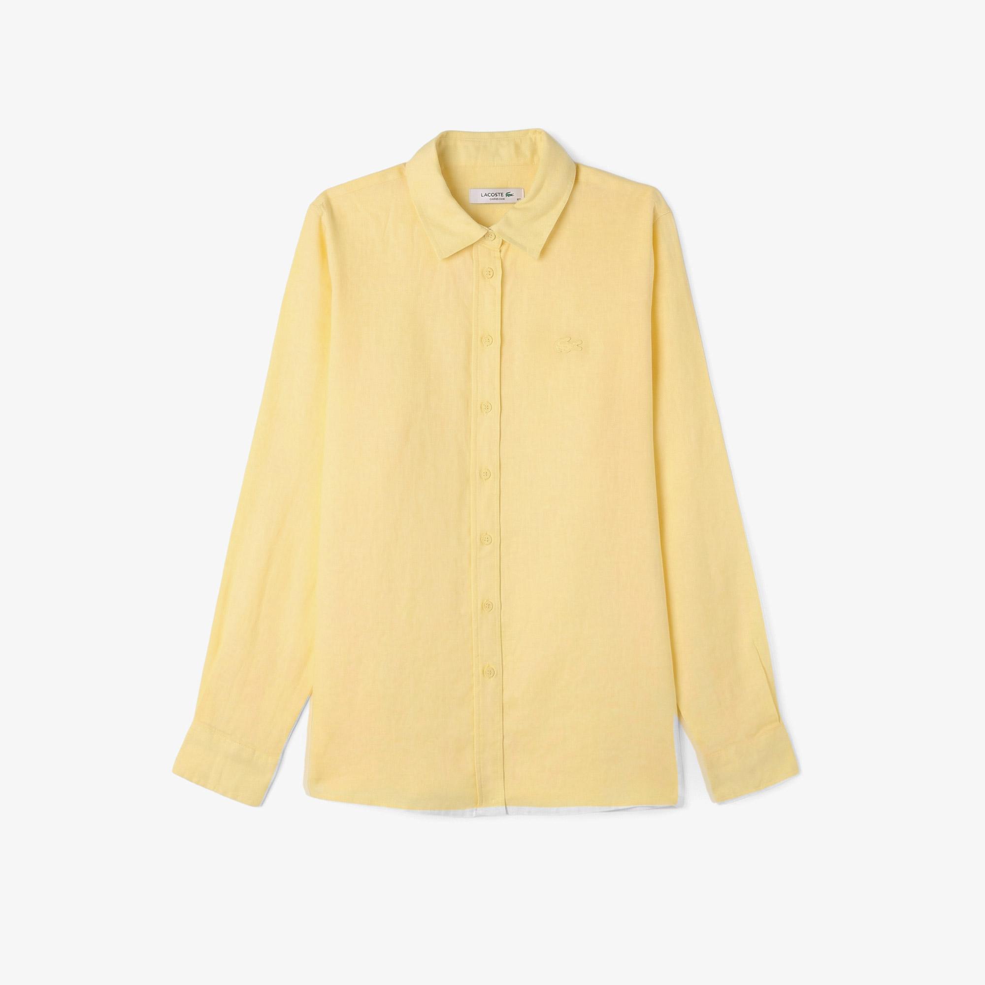 Lacoste Kadın Relaxed Fit Sarı Gömlek